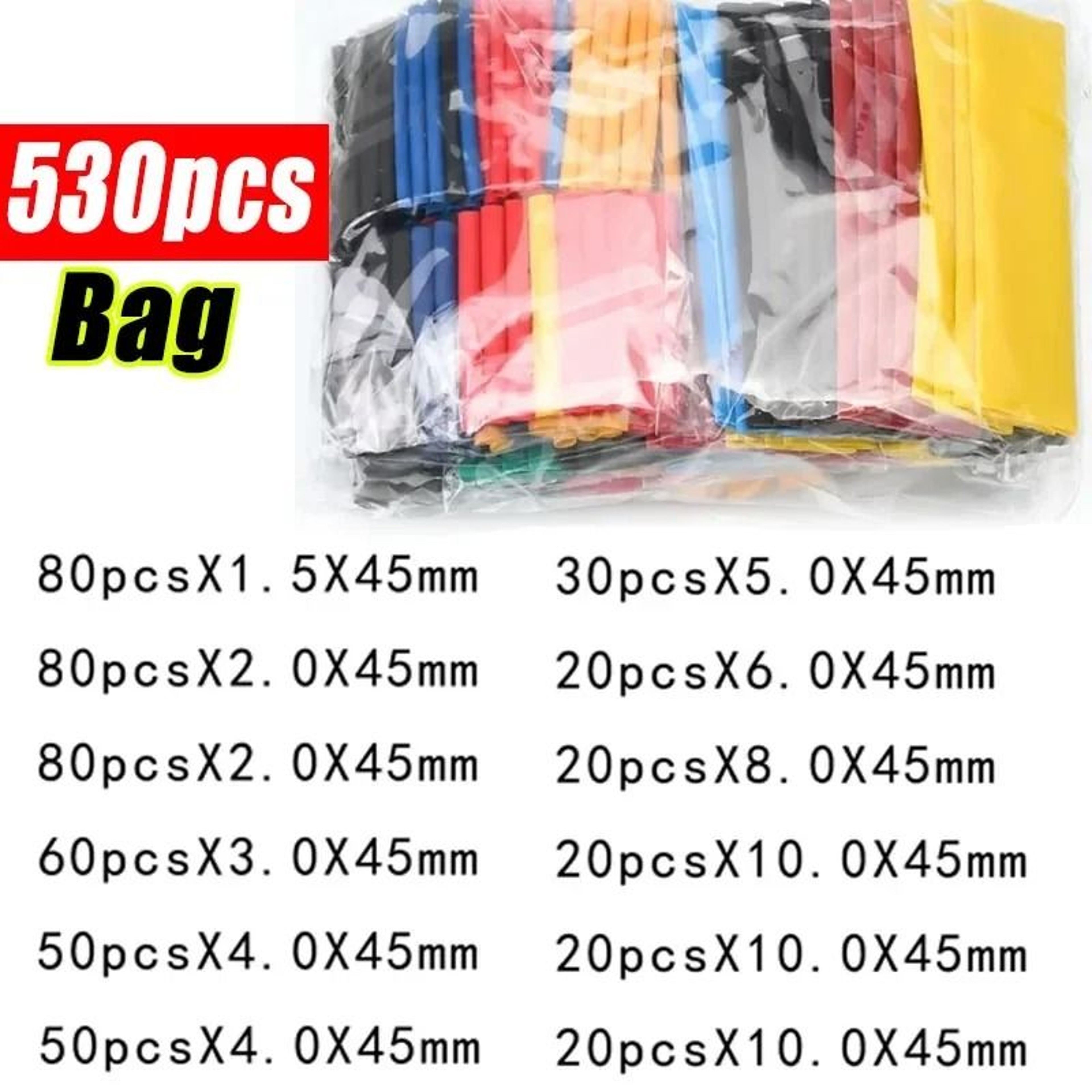 Heat Shrink Tube Kit Electrical Wire Insulation Sleeves 8