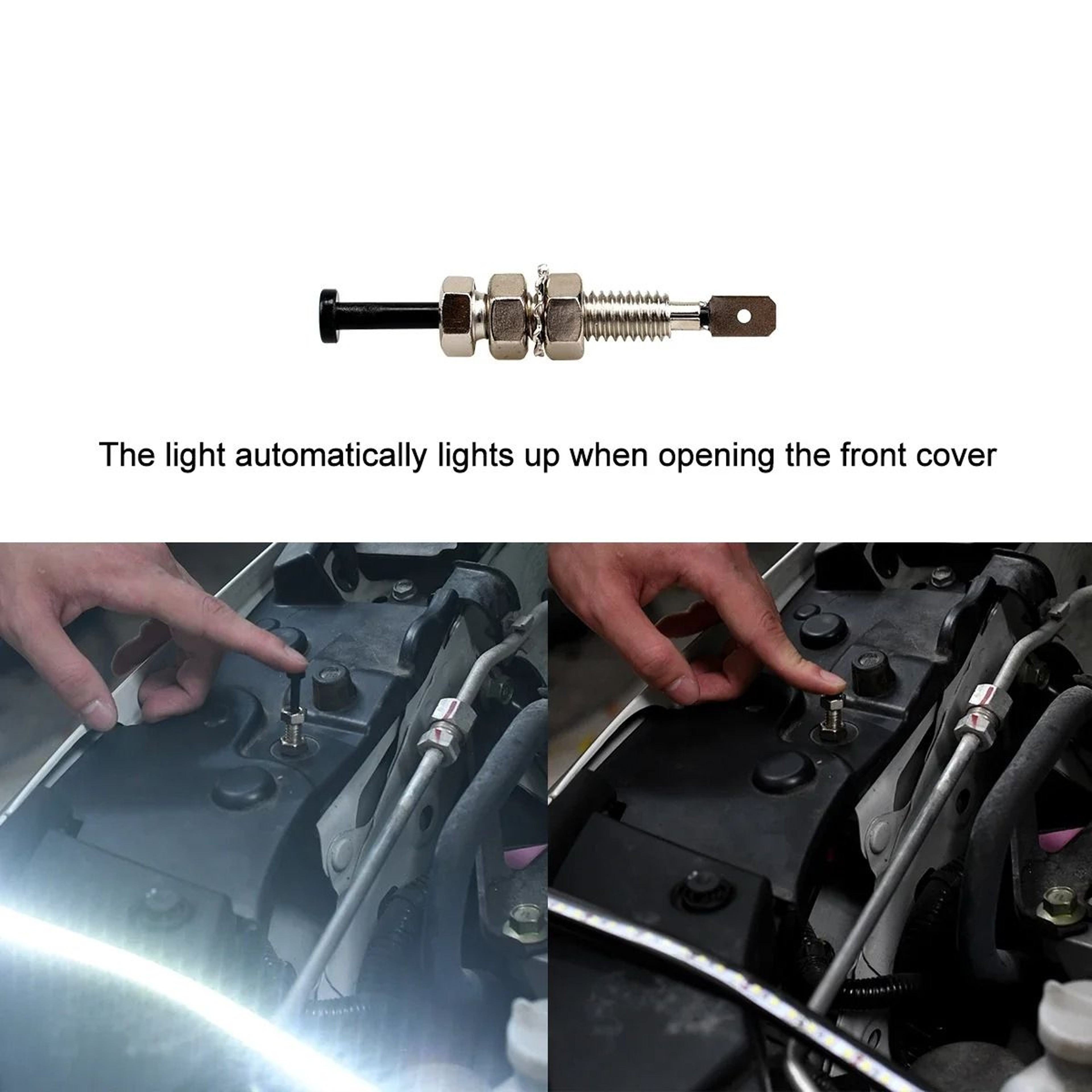 12V LED Car Hood Maintenance Light Engine Bay Work Light Strip 4