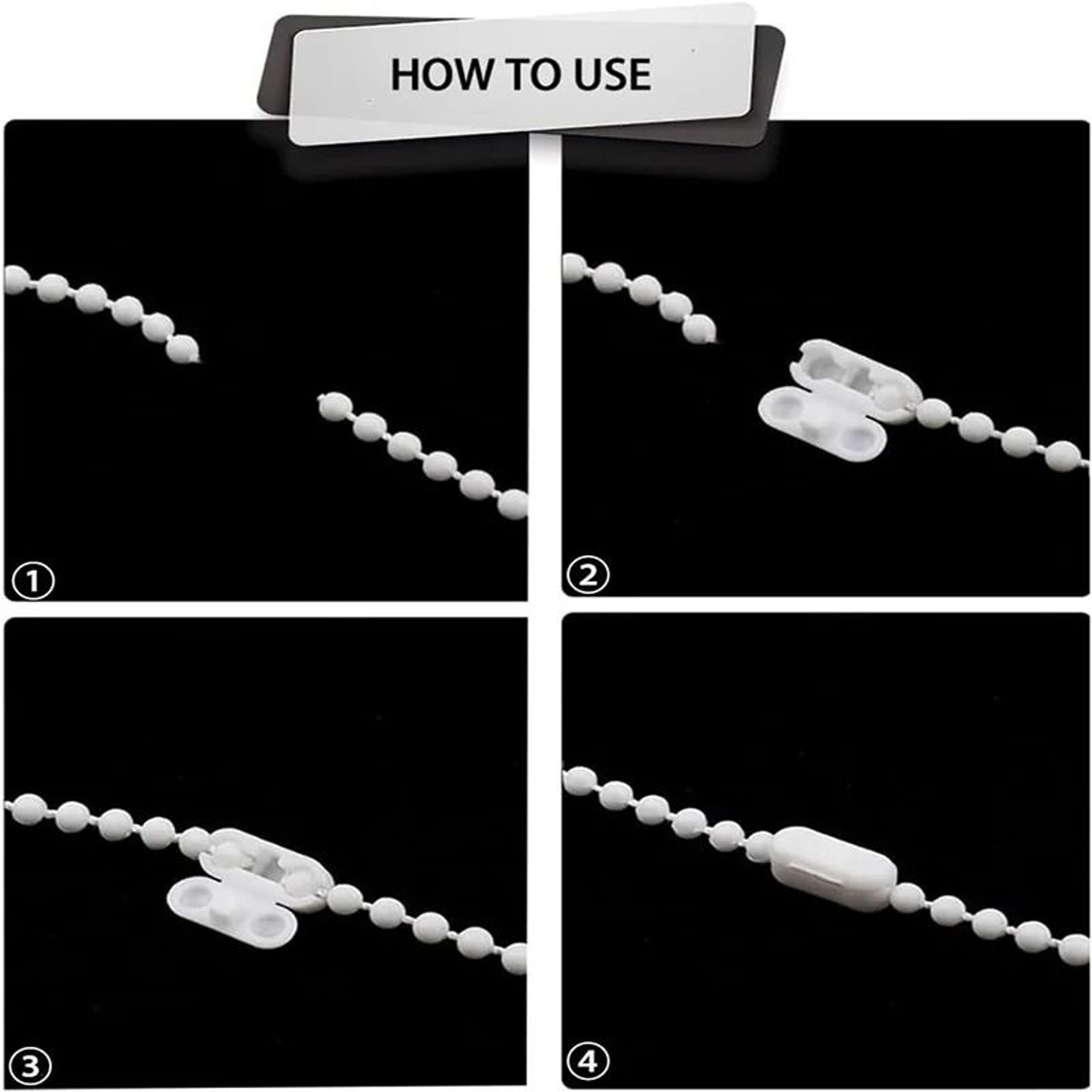 10PCS Roller Blind Pull Cord Chain Connectors Plastic Curtain Chain Joiners Replacement Clips 4
