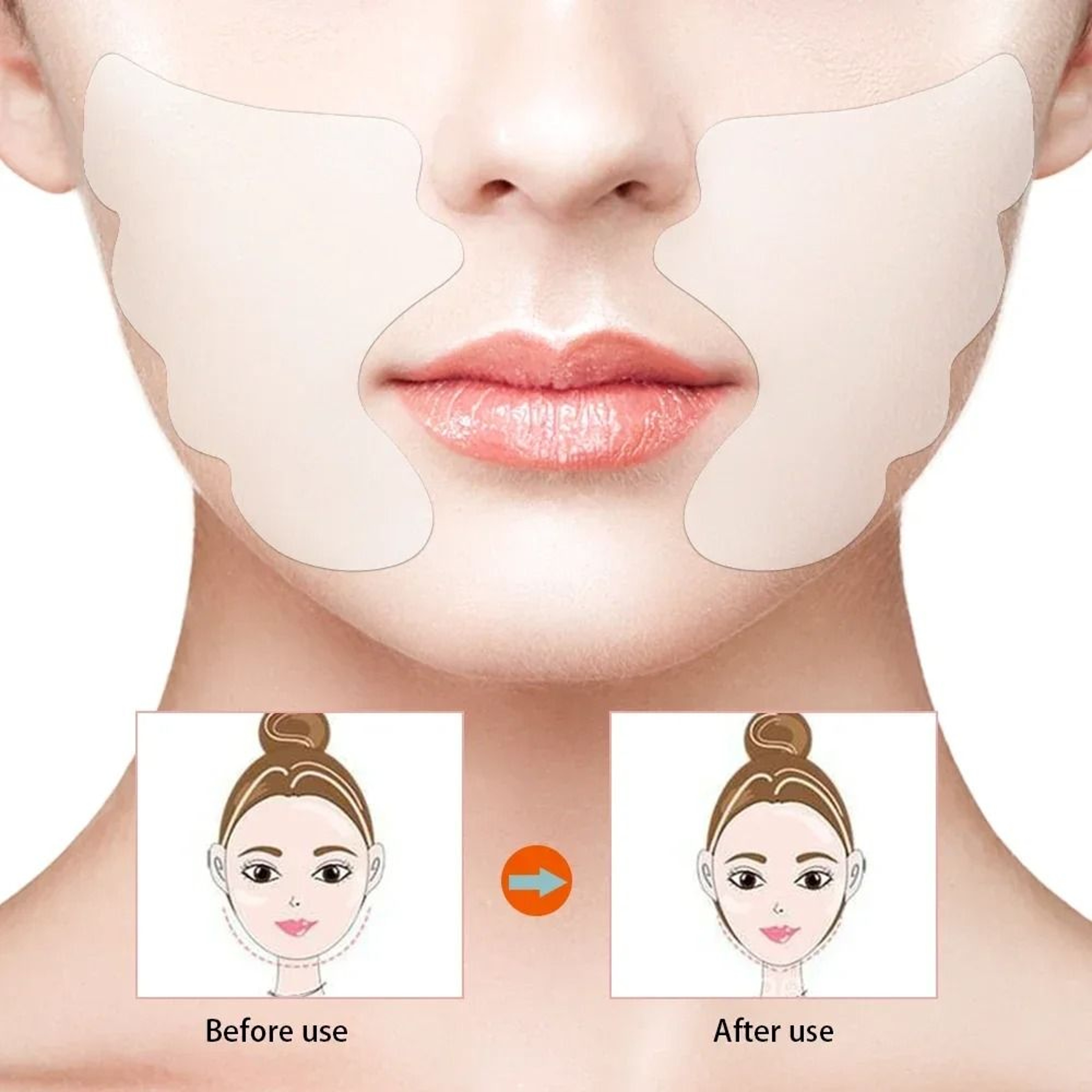Reusable Silicone Facial Smoothing Patches And Anti Wrinkle Pad Set 10