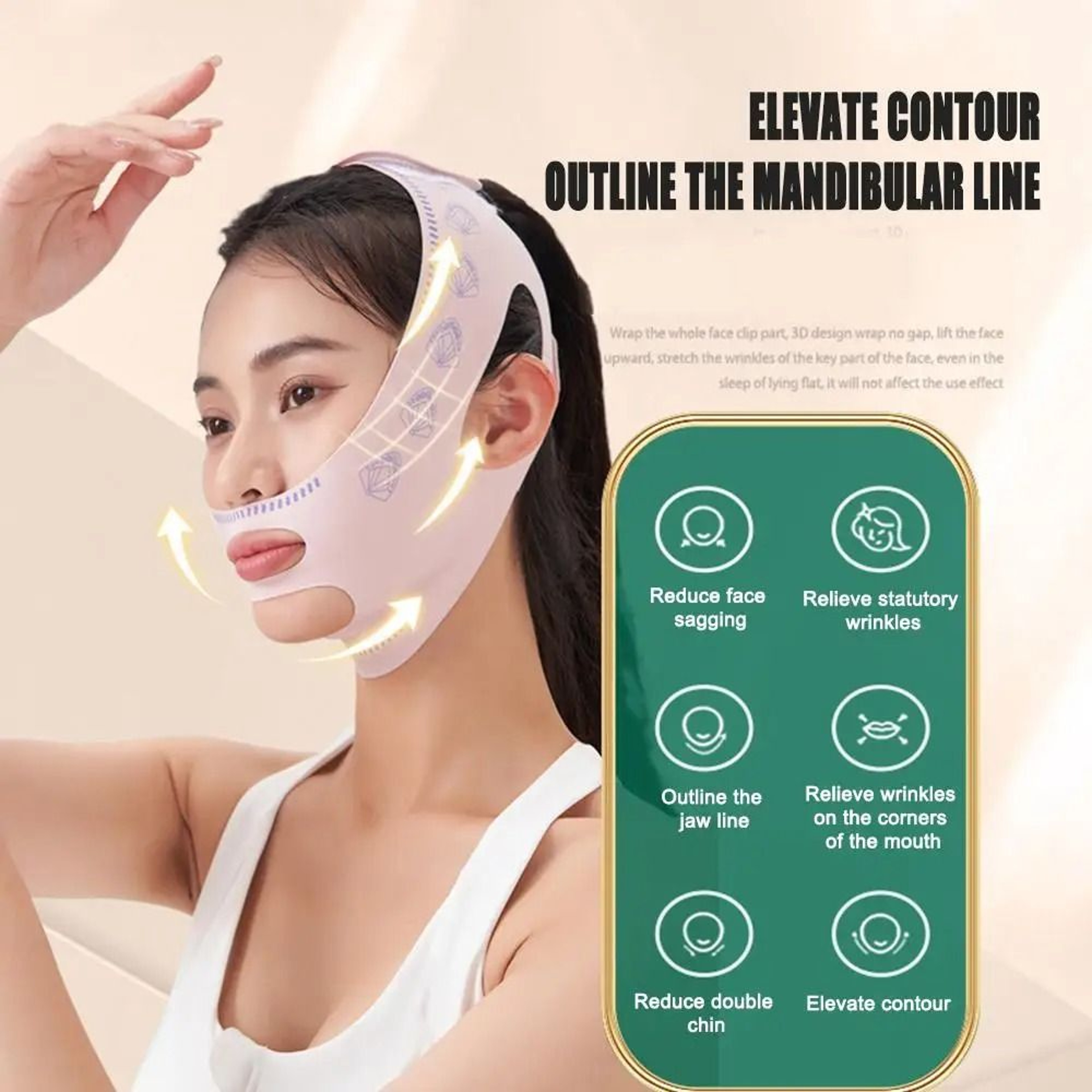 Reusable Facial Contouring Compression Wrap And V Line Lifting Bandage 2