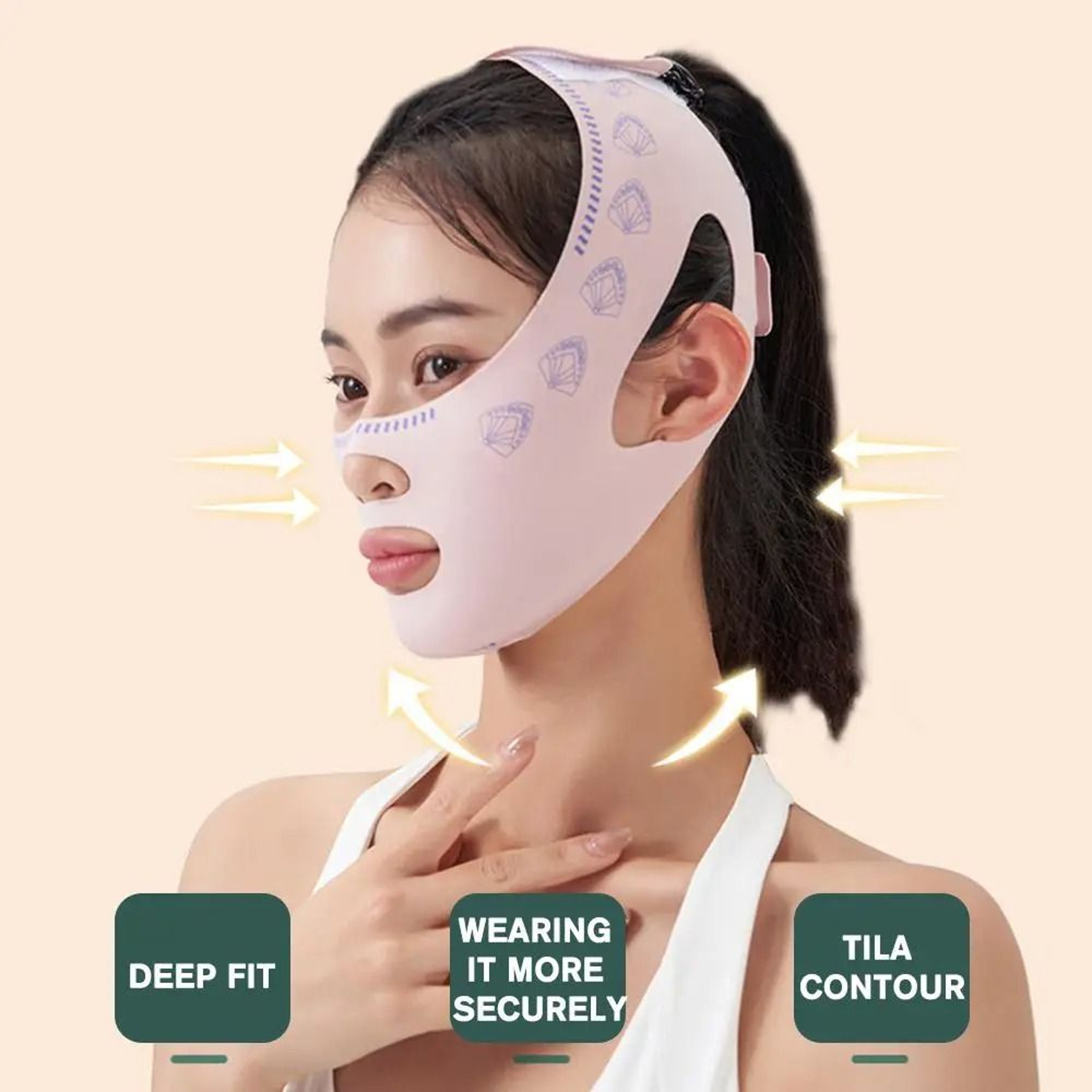 Reusable Facial Contouring Compression Wrap And V Line Lifting Bandage 3