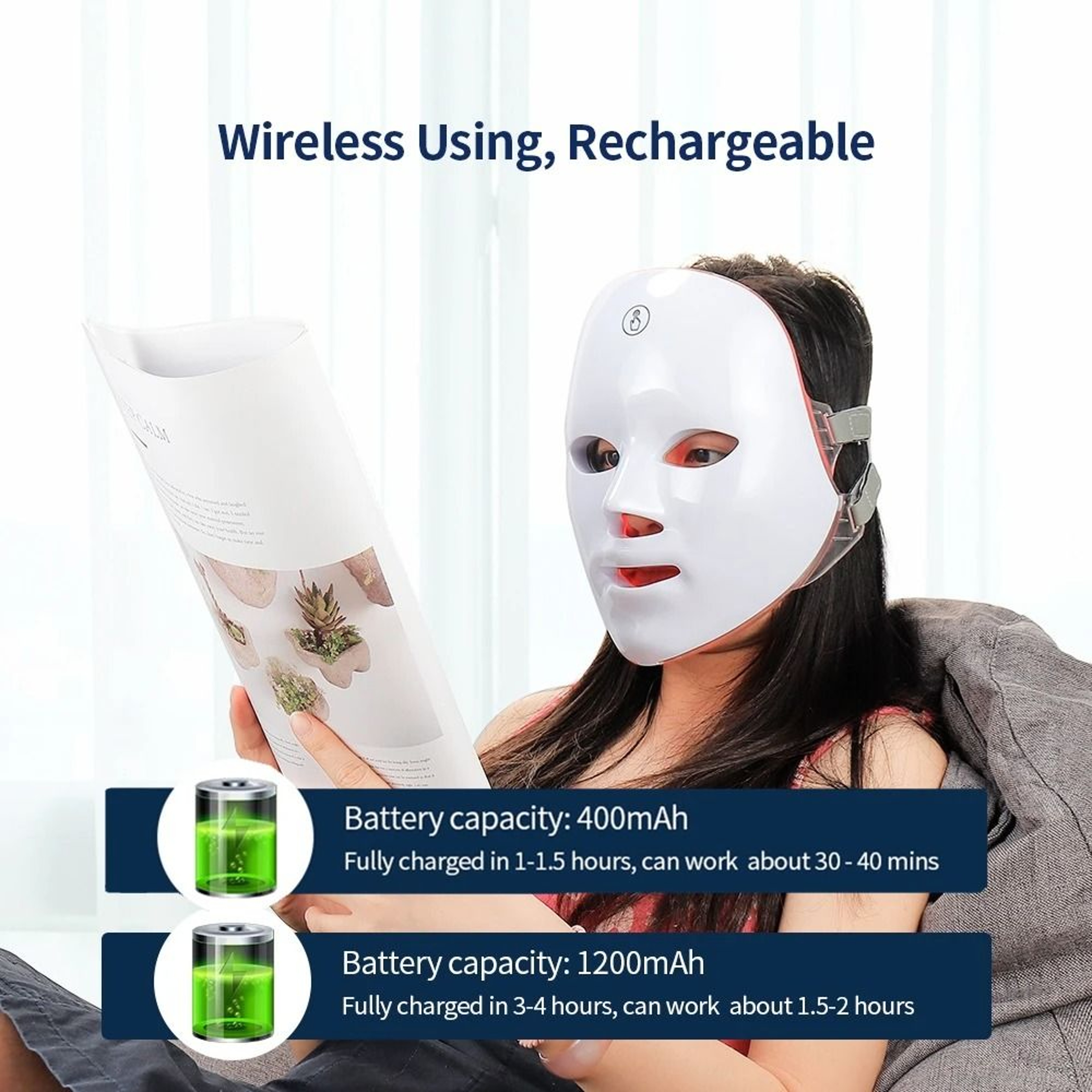 Wireless Multi Spectrum 7 Color LED Facial Beauty Mask 3