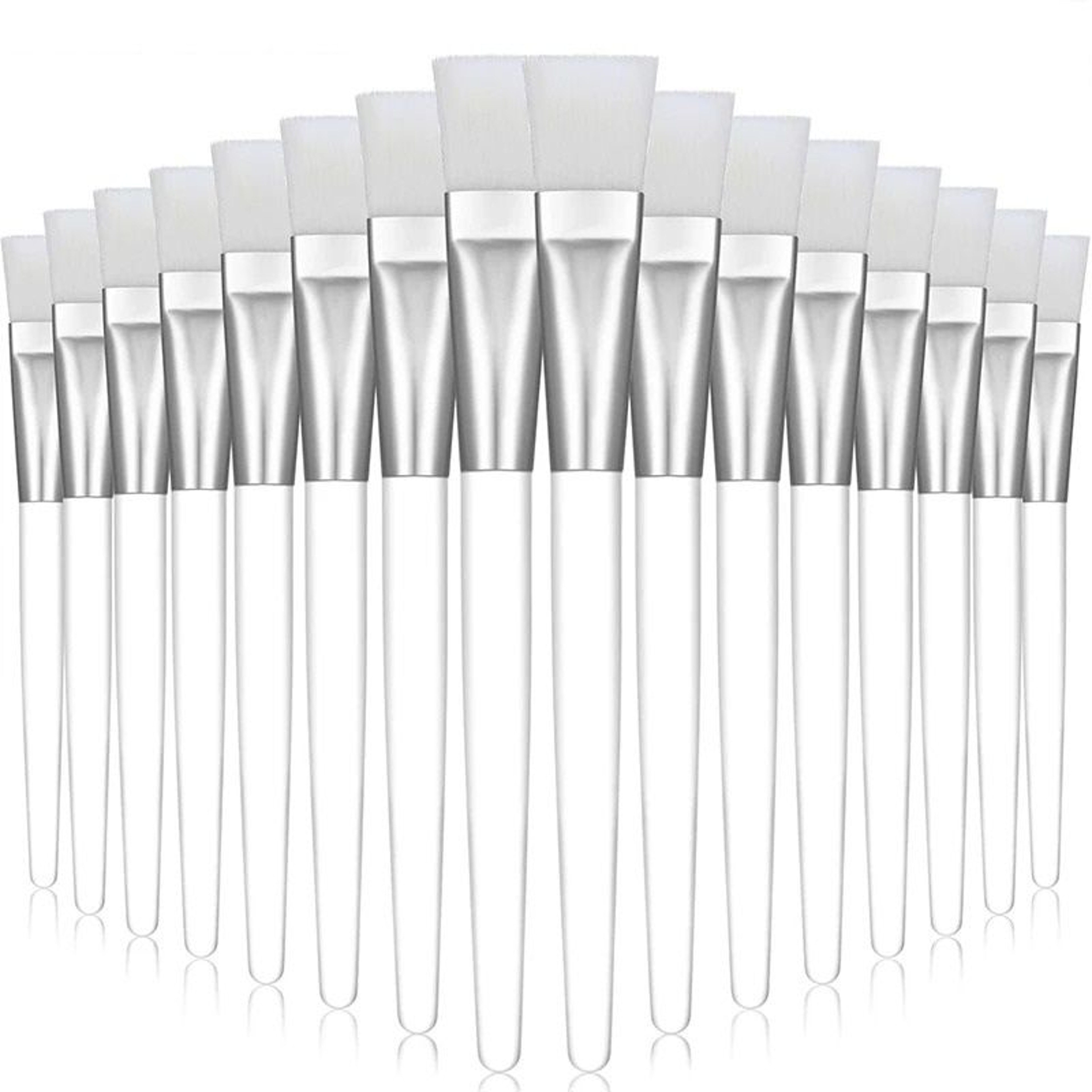 Transparent Crystal Handle Soft Bristle Facial Mask Brush Set 0