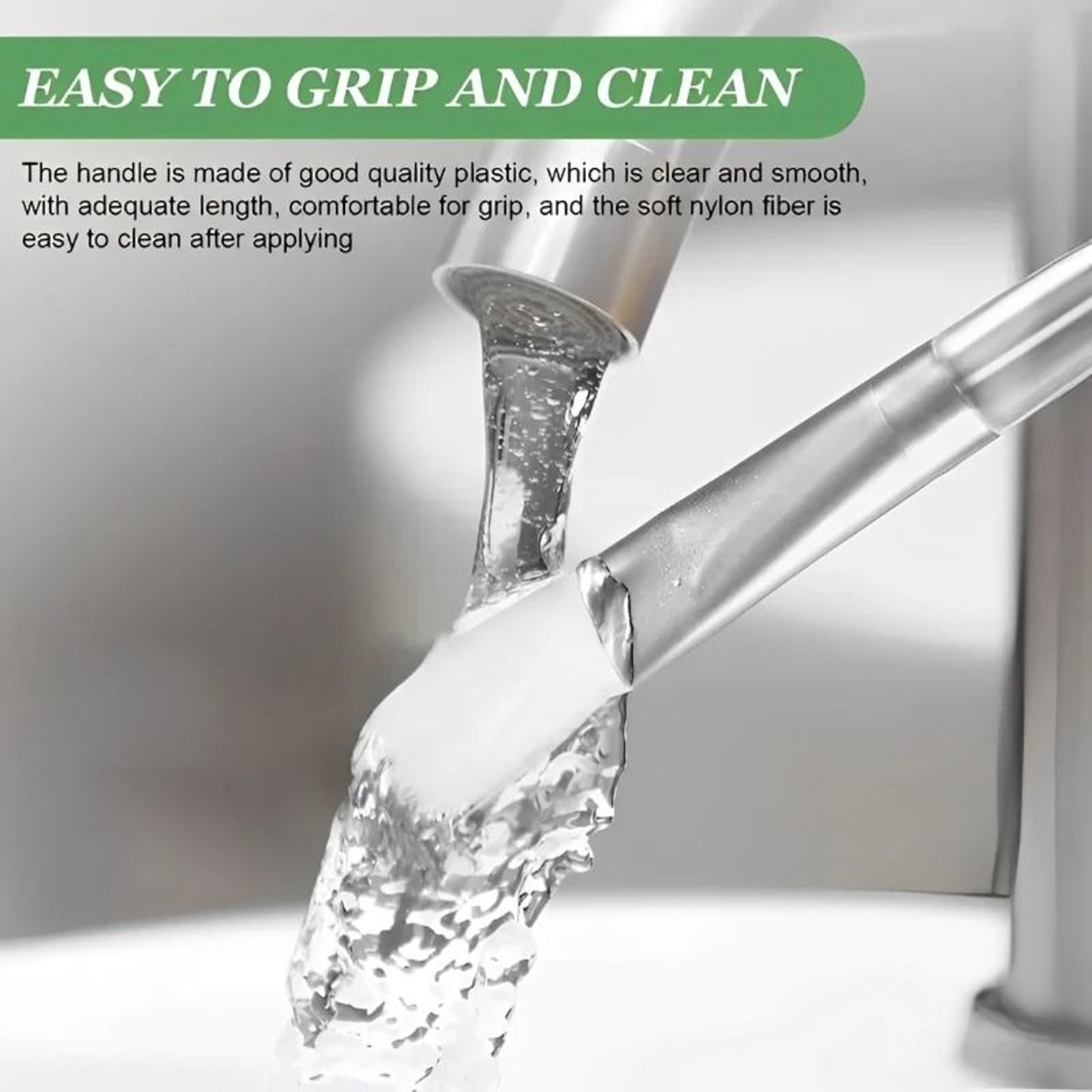 Transparent Crystal Handle Soft Bristle Facial Mask Brush Set 3