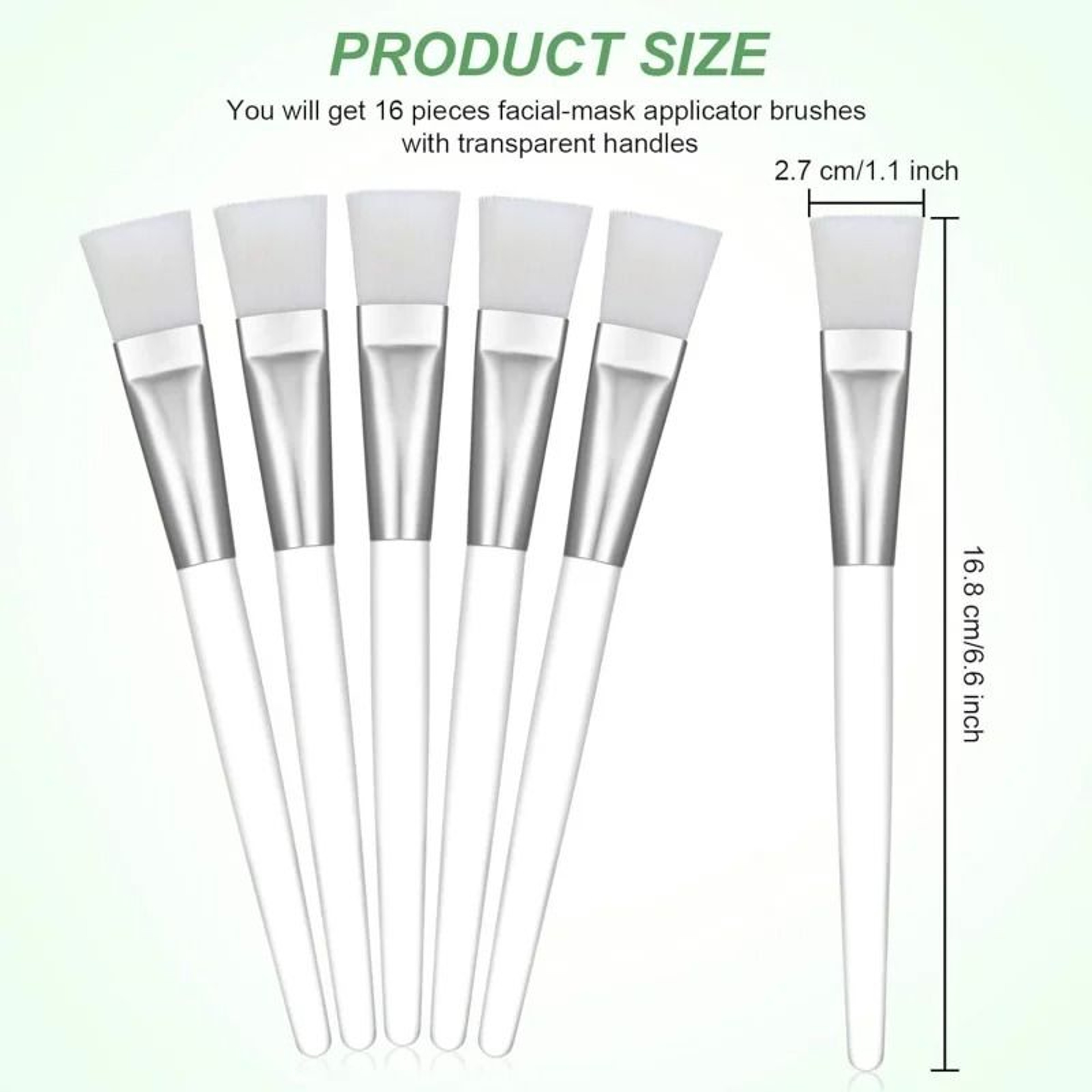 Transparent Crystal Handle Soft Bristle Facial Mask Brush Set 5