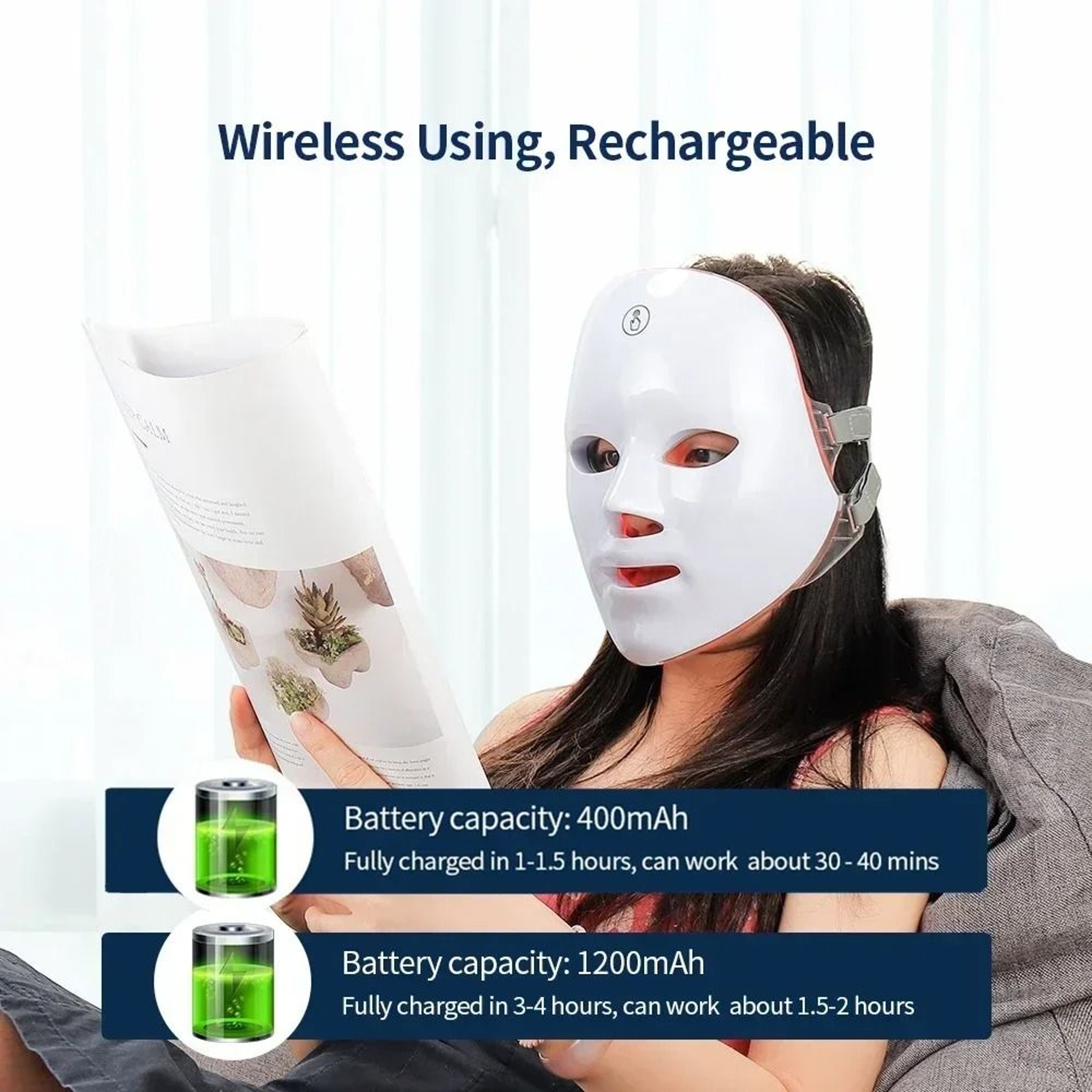 Multi Spectrum 7 Color LED Facial And Neck Phototherapy Mask Set 3