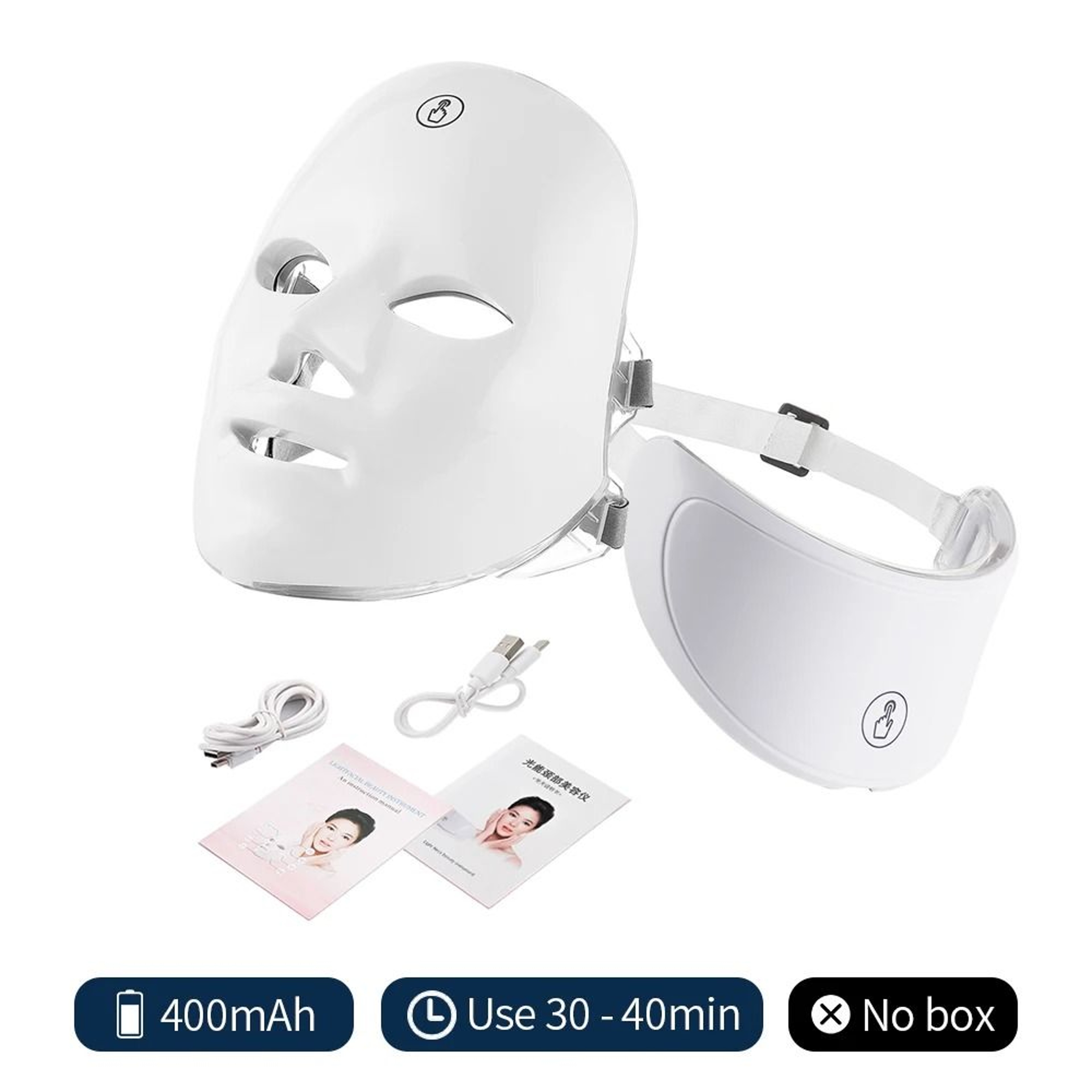 Multi Spectrum 7 Color LED Facial And Neck Phototherapy Mask Set 8