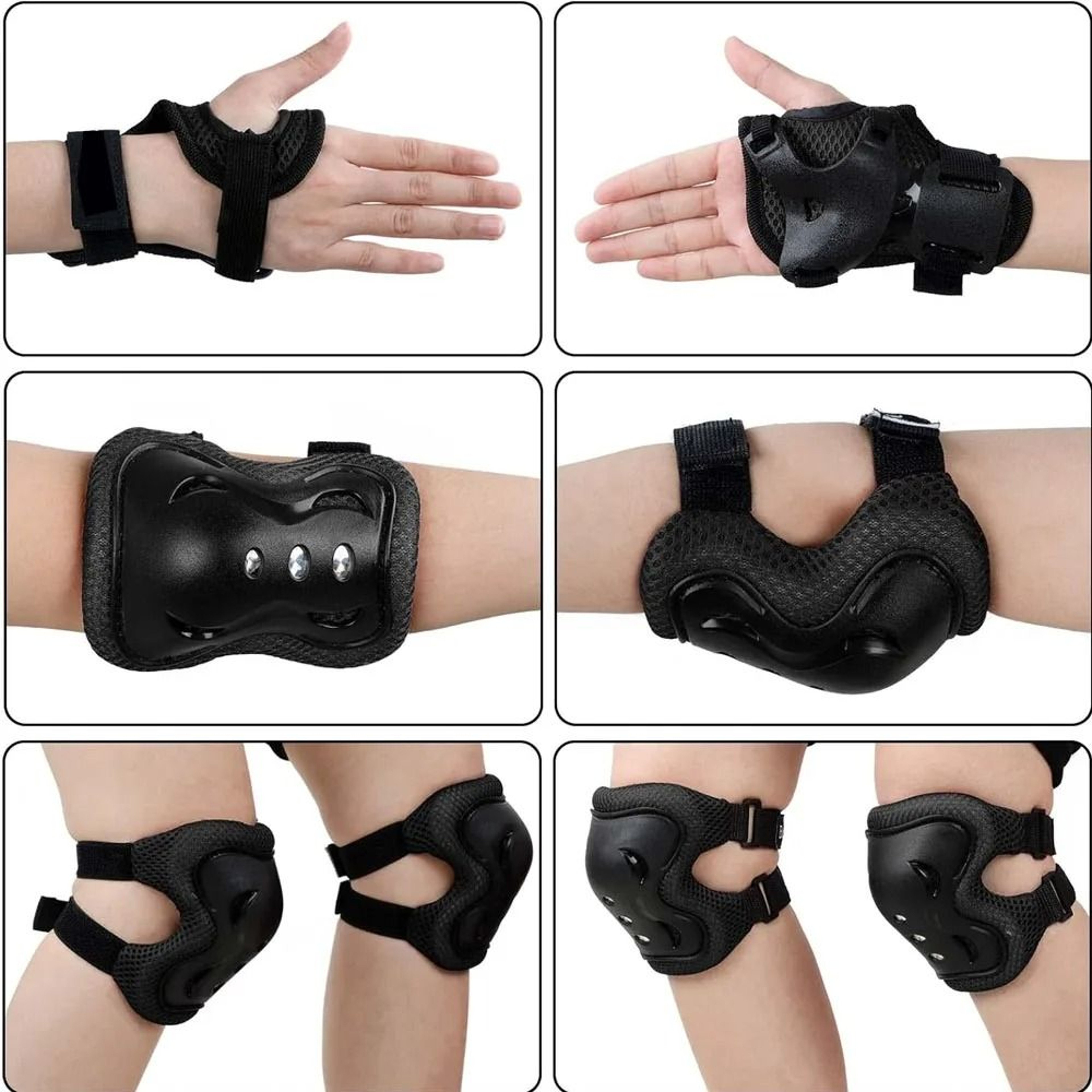 Kids 6 Piece Heavy Duty Skate And Cycling Safety Protective Gear Set 3