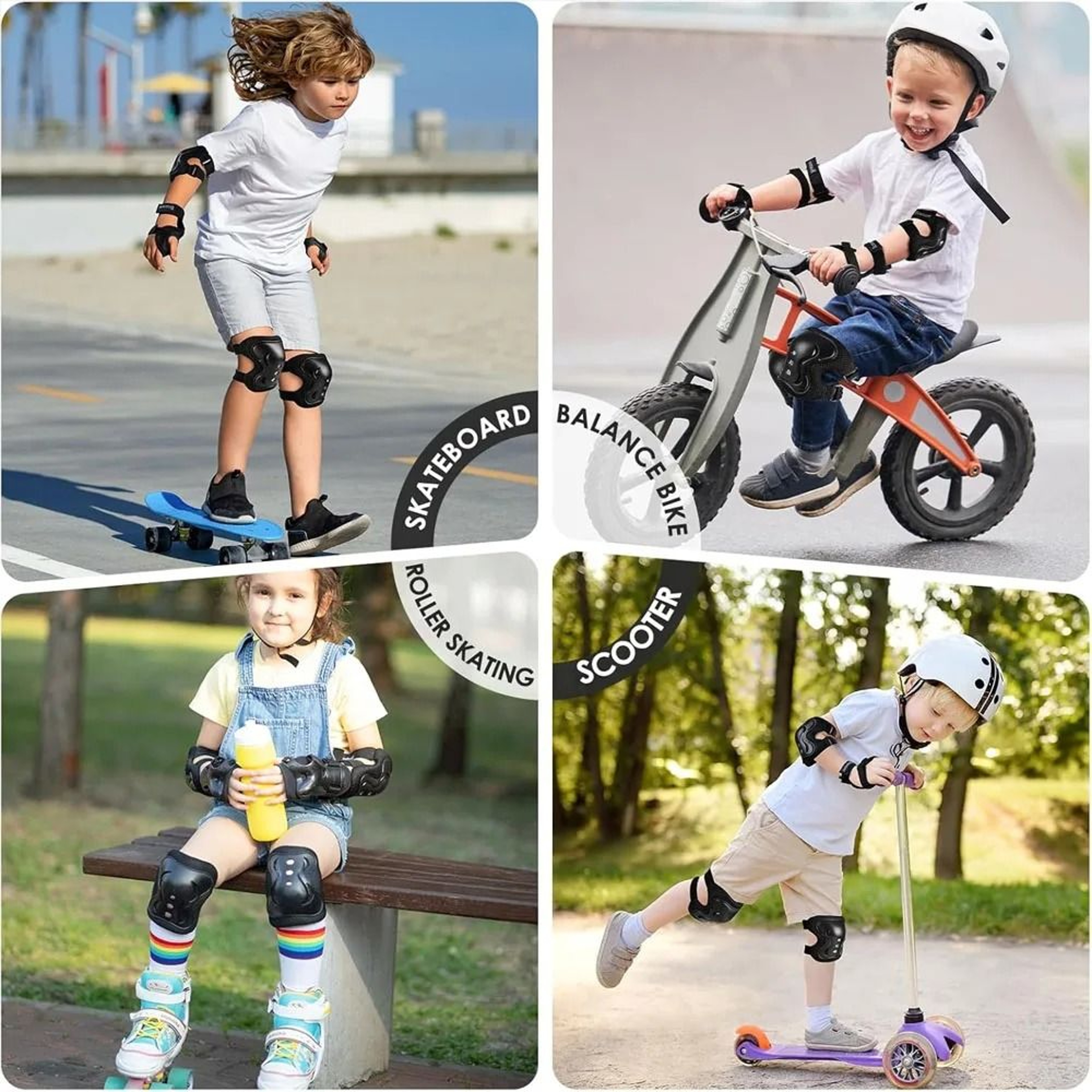 Kids 6 Piece Heavy Duty Skate And Cycling Safety Protective Gear Set 5