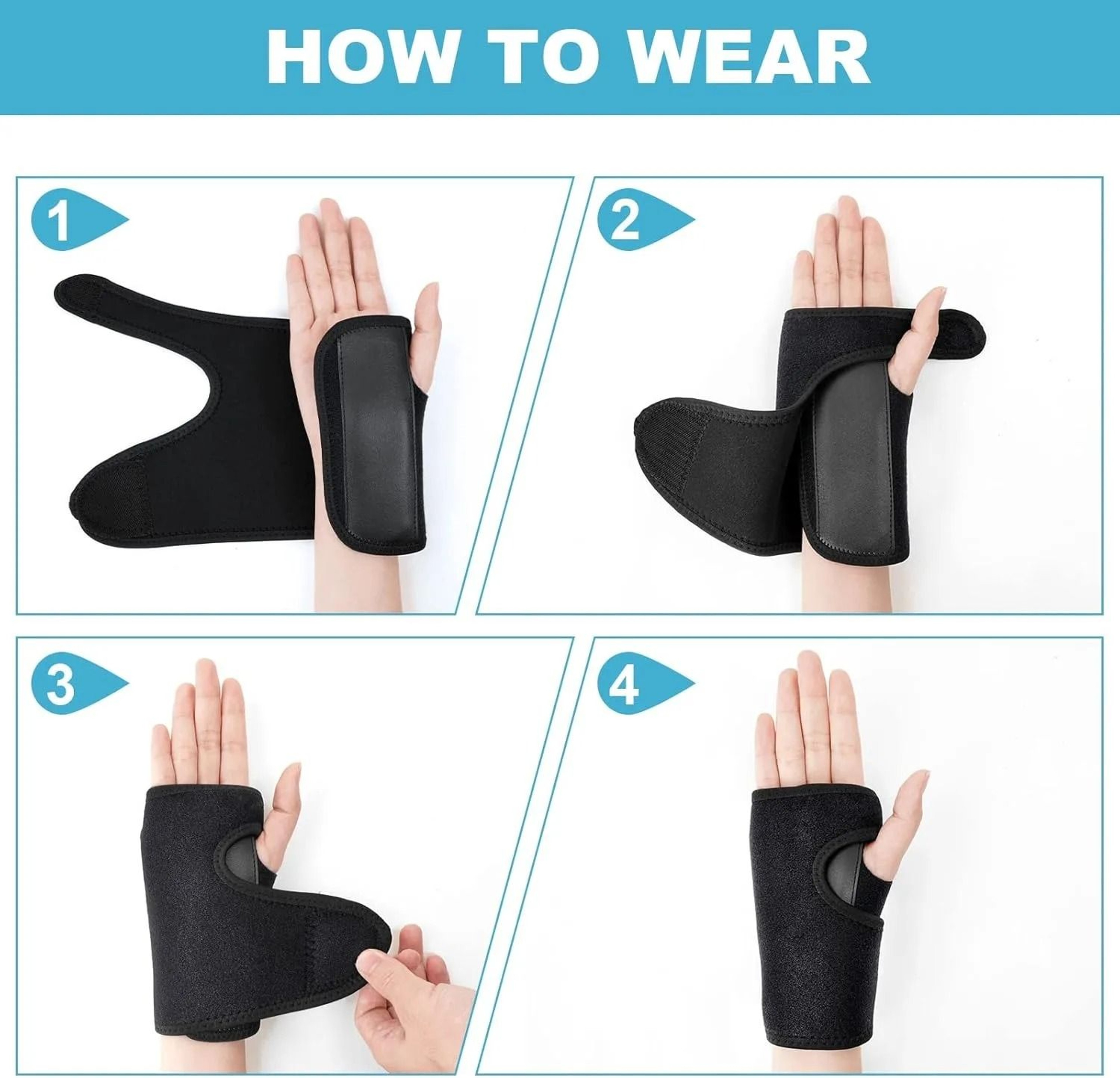 Ergonomic Cushioned Carpal Tunnel Wrist Splint And Compression Brace 2