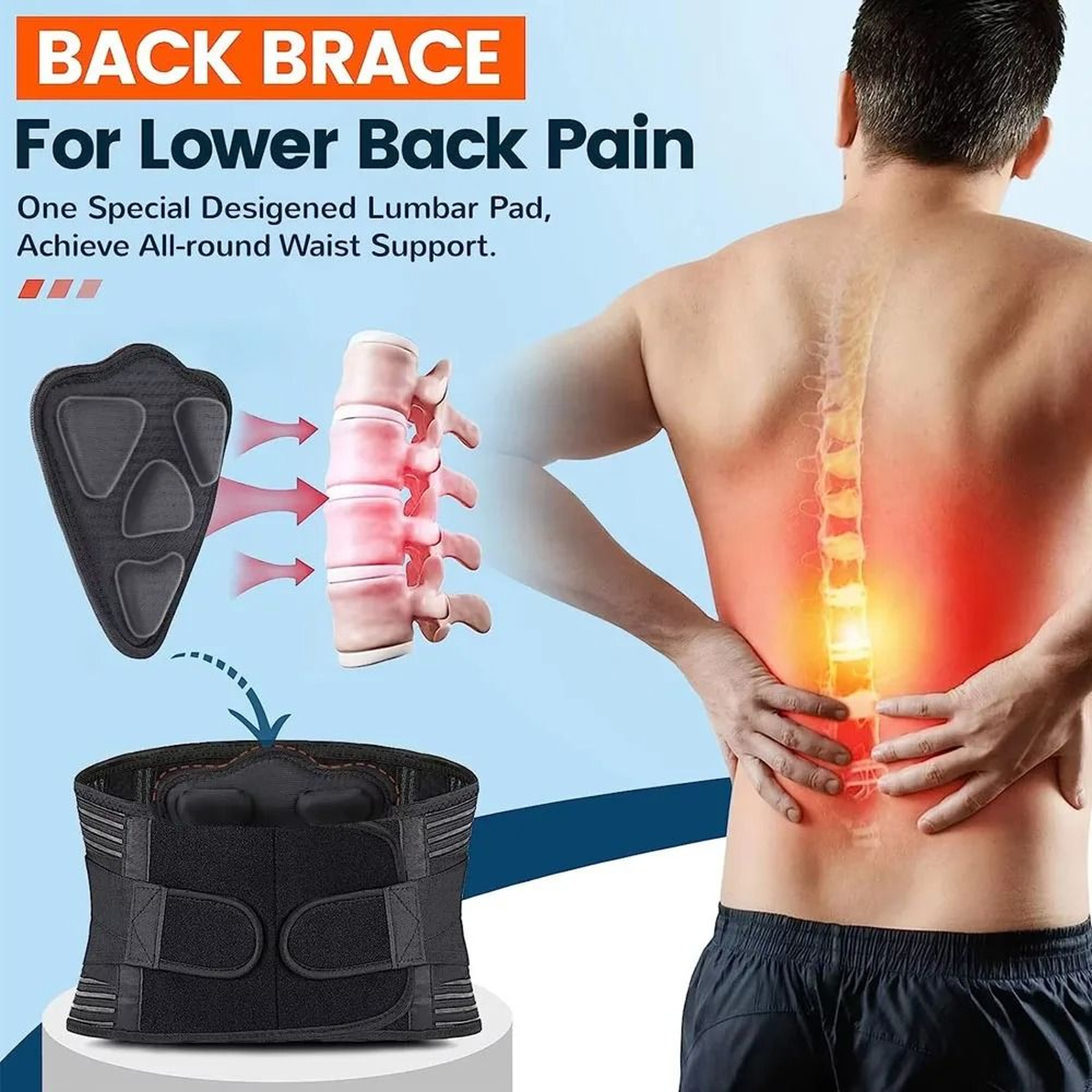 Adjustable Lumbar Back Support Belt And Sciatica Brace 3