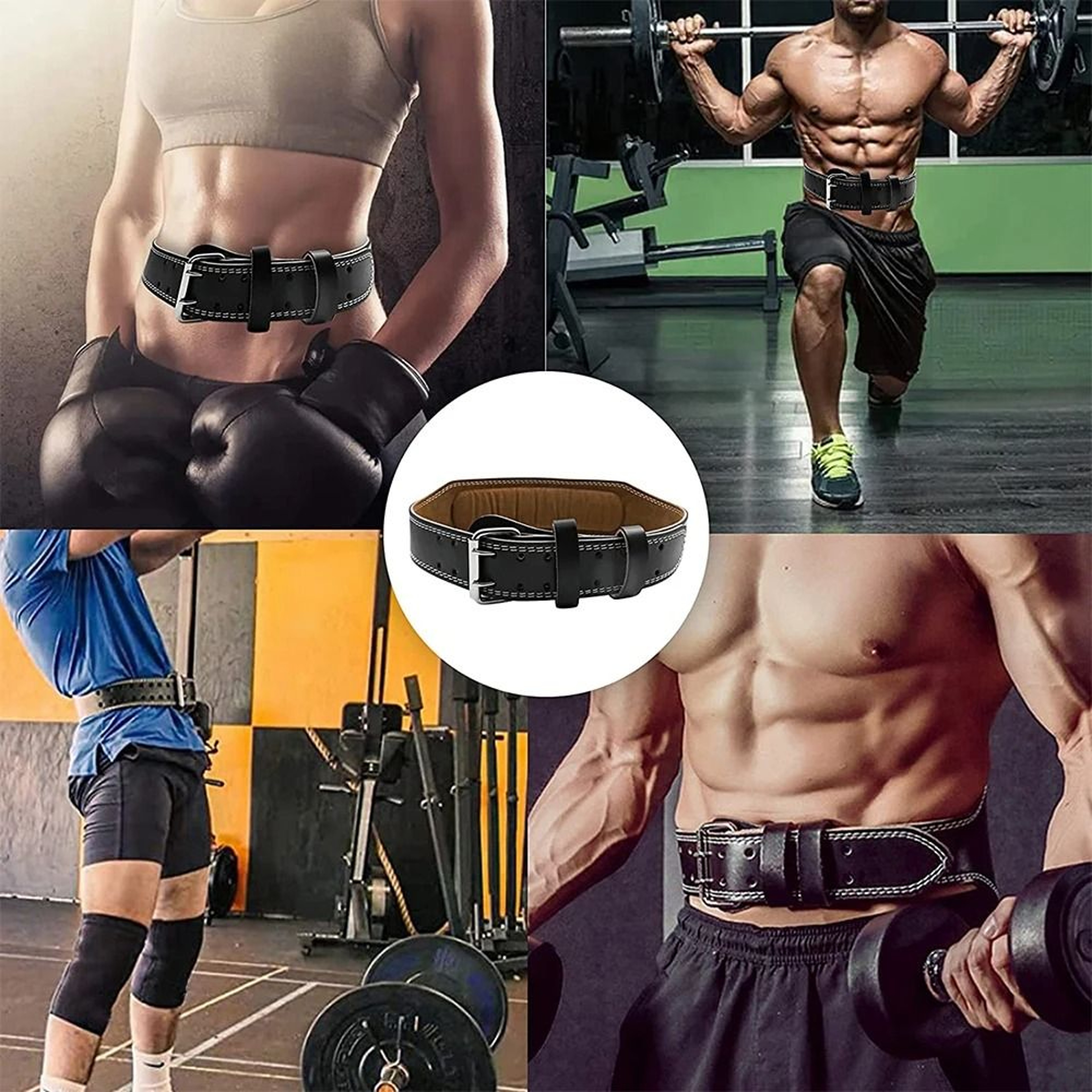 Premium Adjustable Leather Weightlifting Belt And Lumbar Support 5