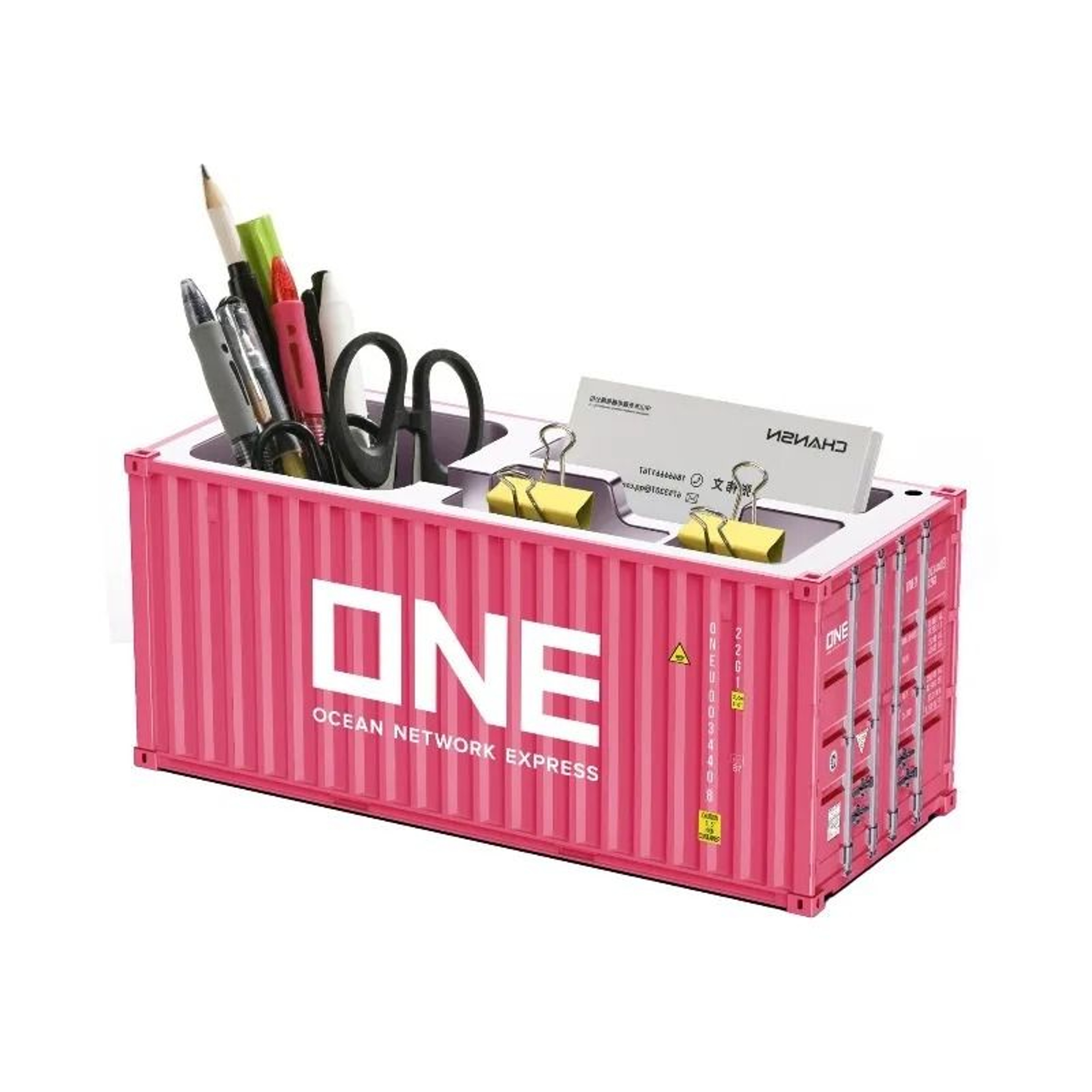 Simulated Ocean Freight Container Model Pen Holder And Desktop Storage Box 7