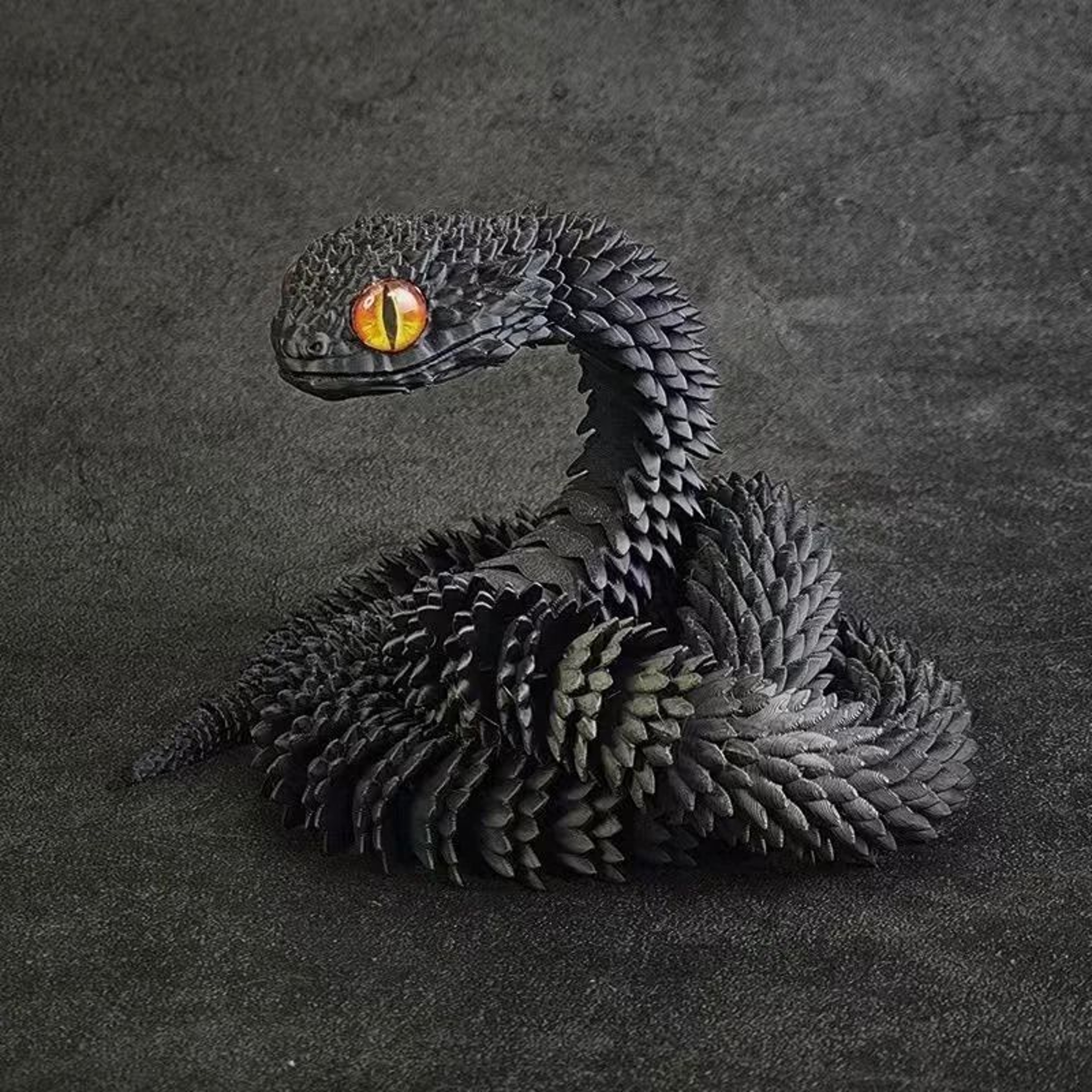 3D Printed Articulated Snake Figurine 12 In  30 Cm  Fully Rotatable Joint Mobility Animal Simulatio 6