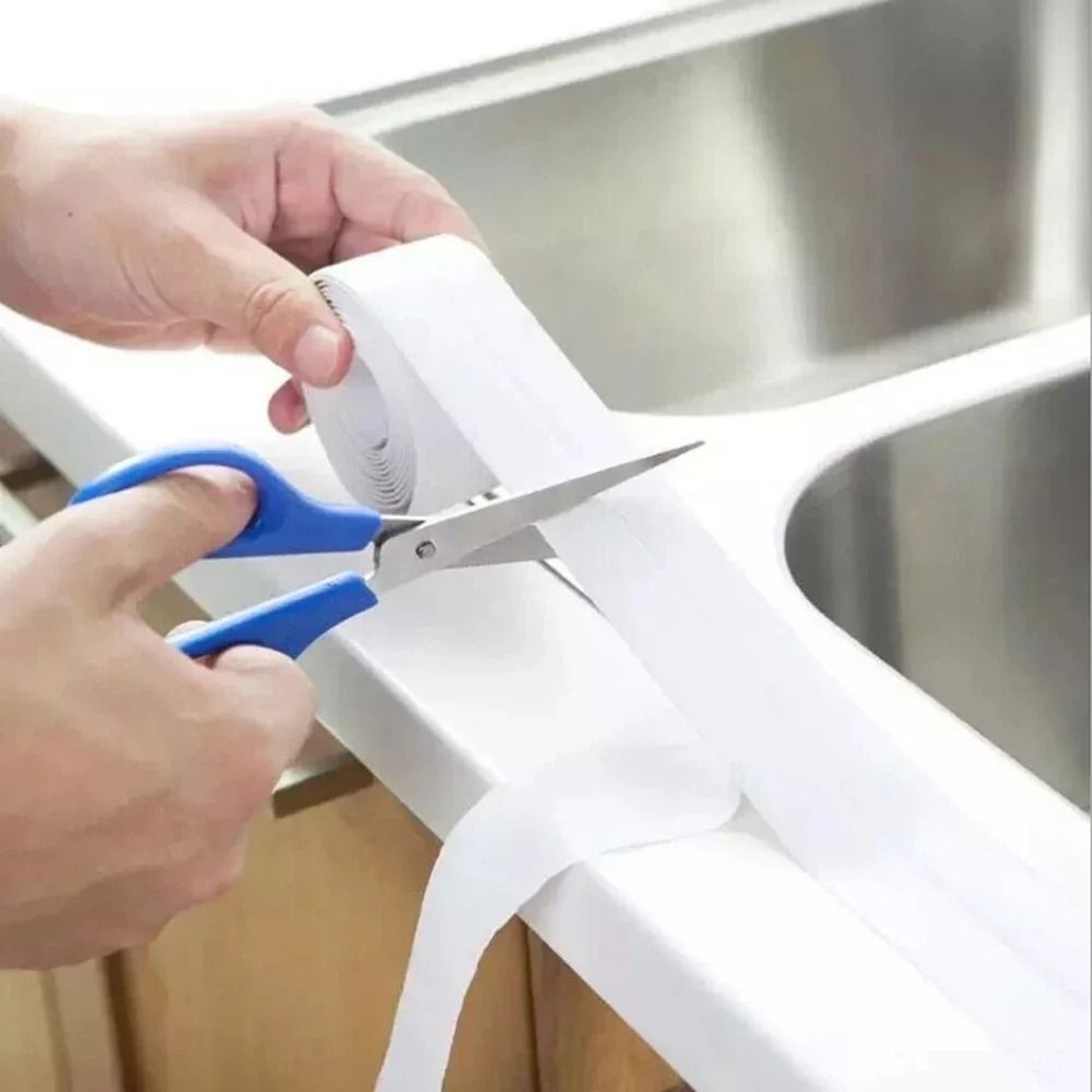 Waterproof PVC Caulk Strip Tape Self Adhesive Sealing Strip For Bathroom Sink Tub And Kitchen Count 4