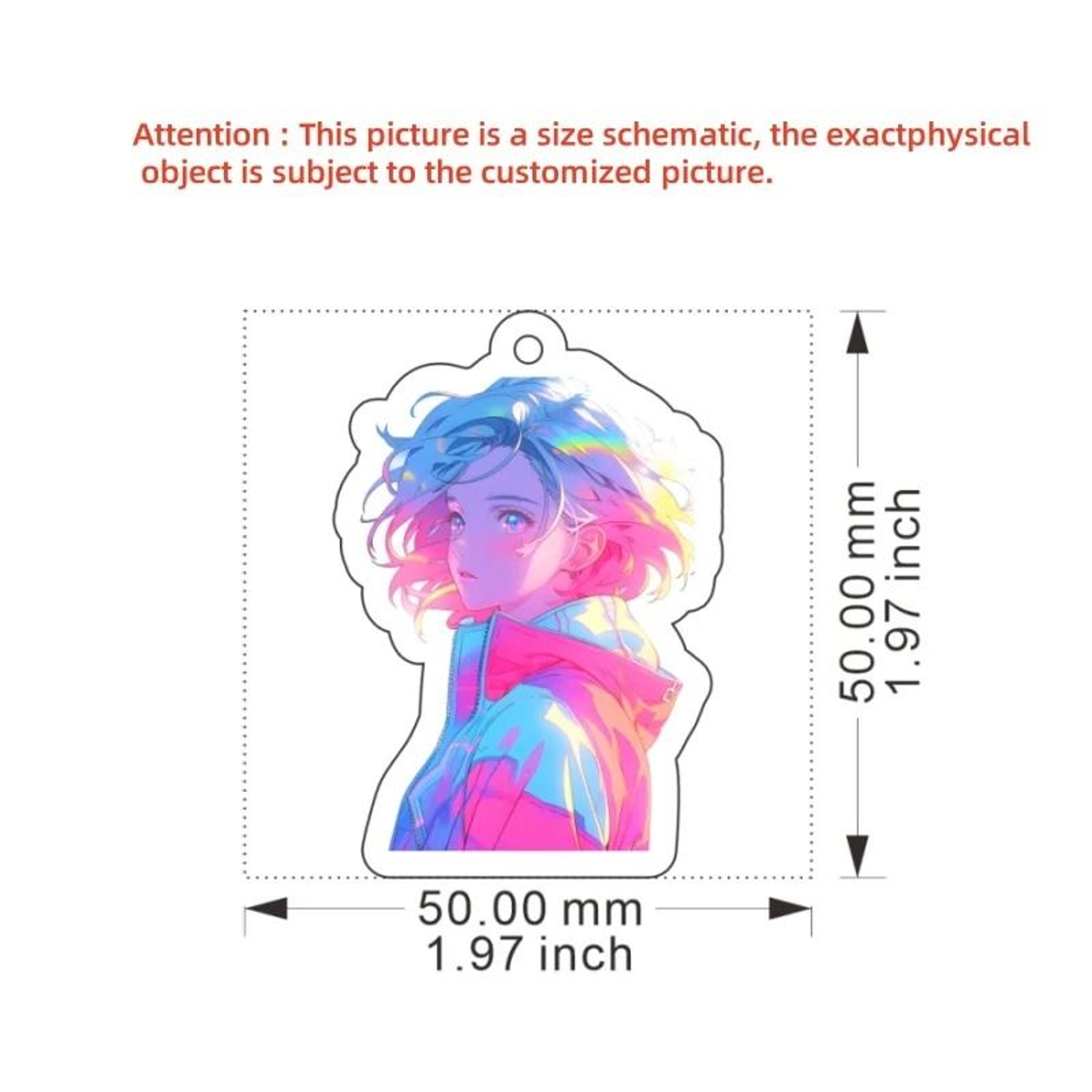 Custom 197 Inch Acrylic Keychain High Definition Transparent Anime Character Pendant Couple Accesso 3