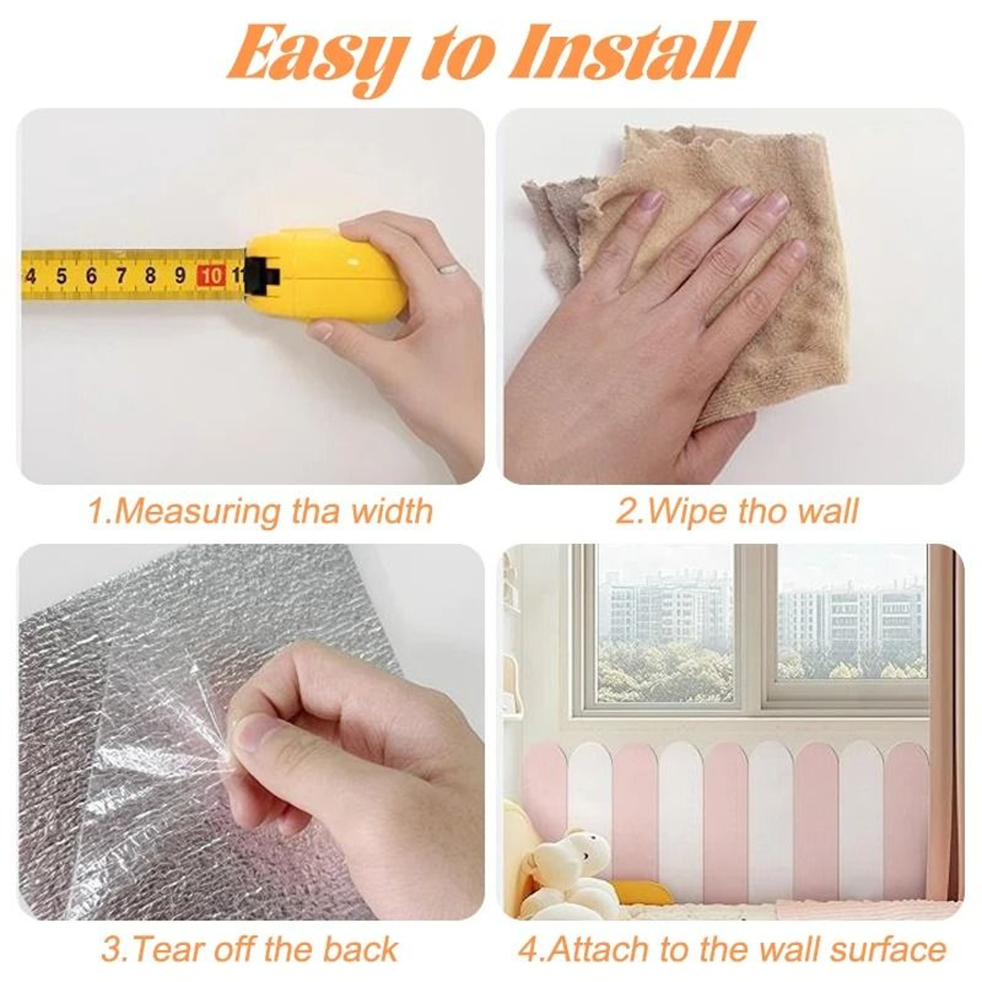 Self Adhesive Anti Collision Wall Sticker Moisture Resistant Wallpaper Soft Solid Color Cushion 3
