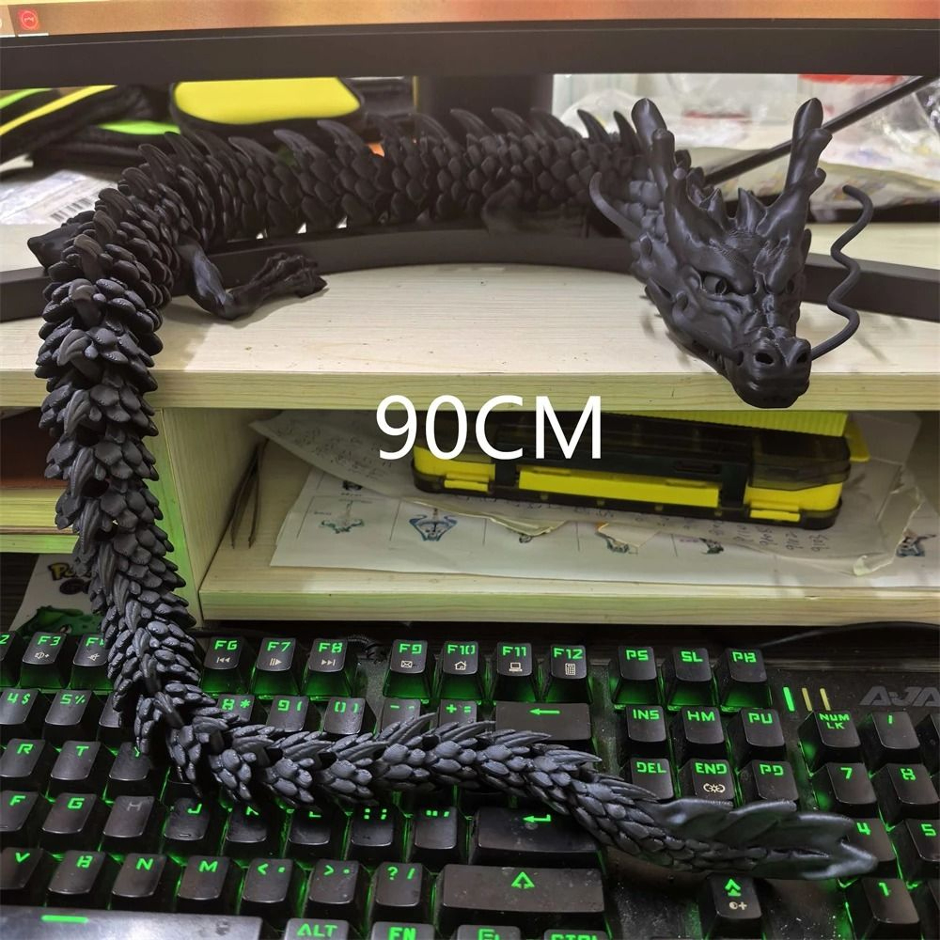 3D Printed Conjoined Divine Dragon Ornament 118 Or 354 Inch Articulated Jointed Decor 5