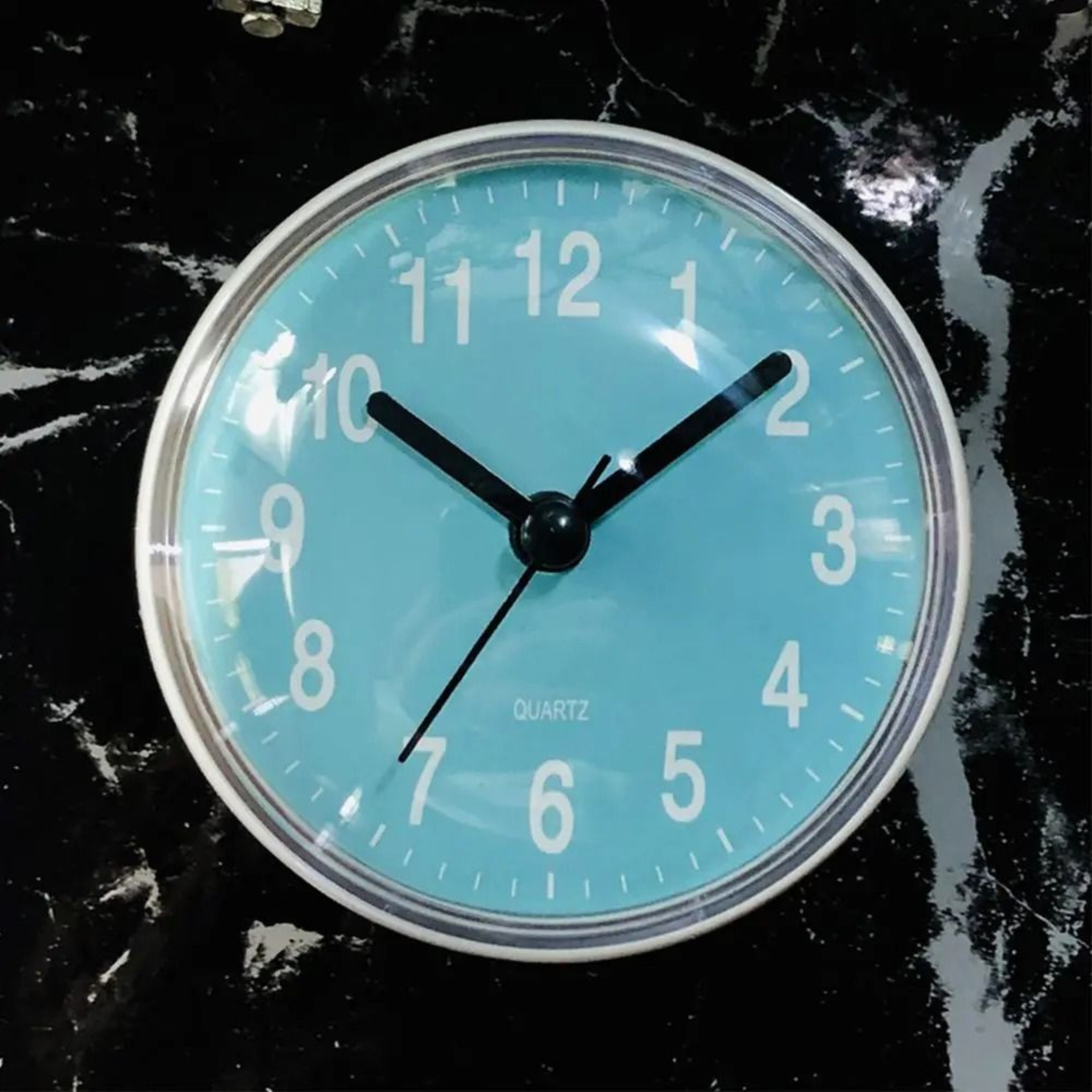 Mini Sucker Wall Clock Bathroom Anti Fog Waterproof 28 Inch Kitchen Toilet Small Quartz Table Clock 2