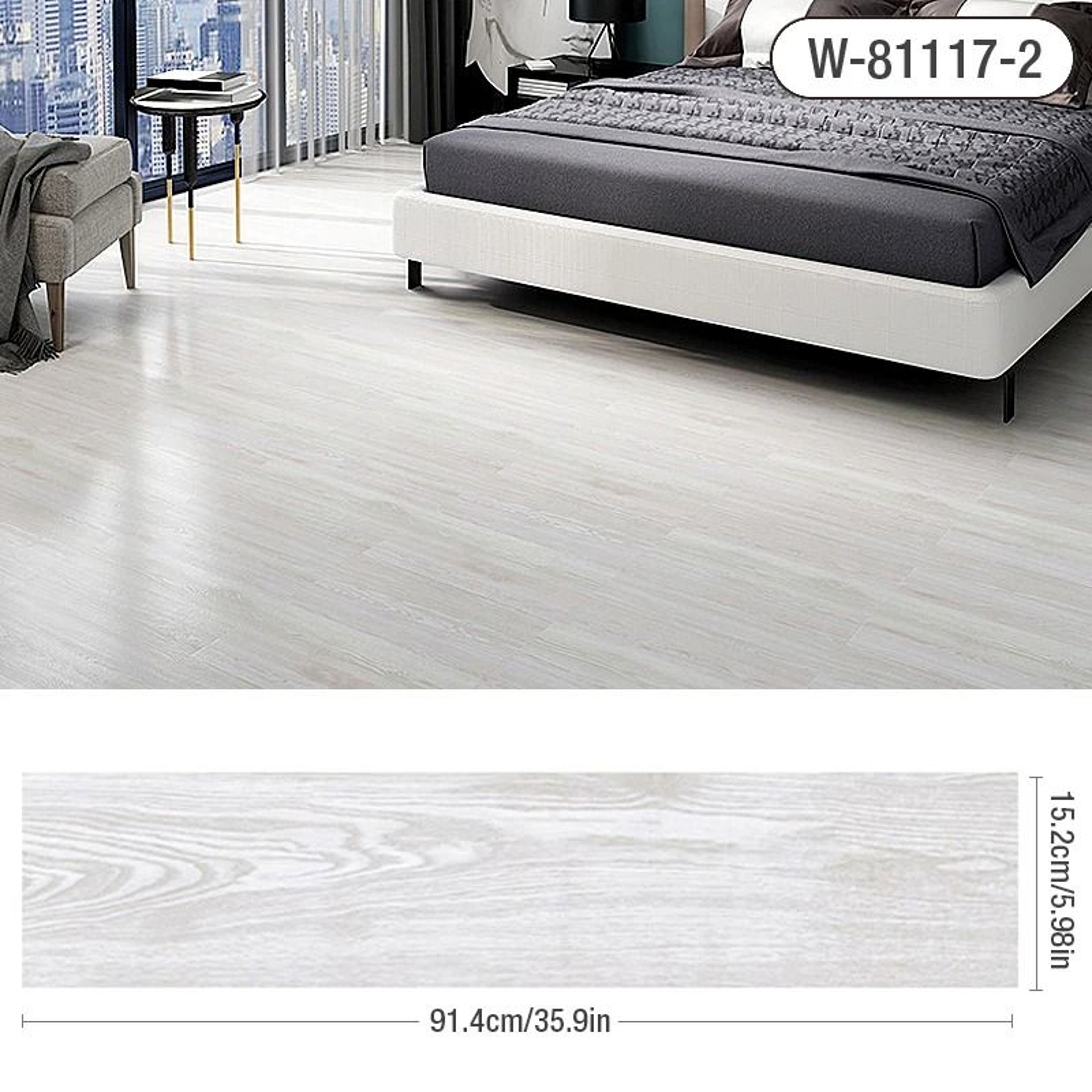 359 X 598 Inch 3D Self Adhesive Wood Grain Floor Wall Sticker Waterproof Wear Resistant Vinyl Plank 17
