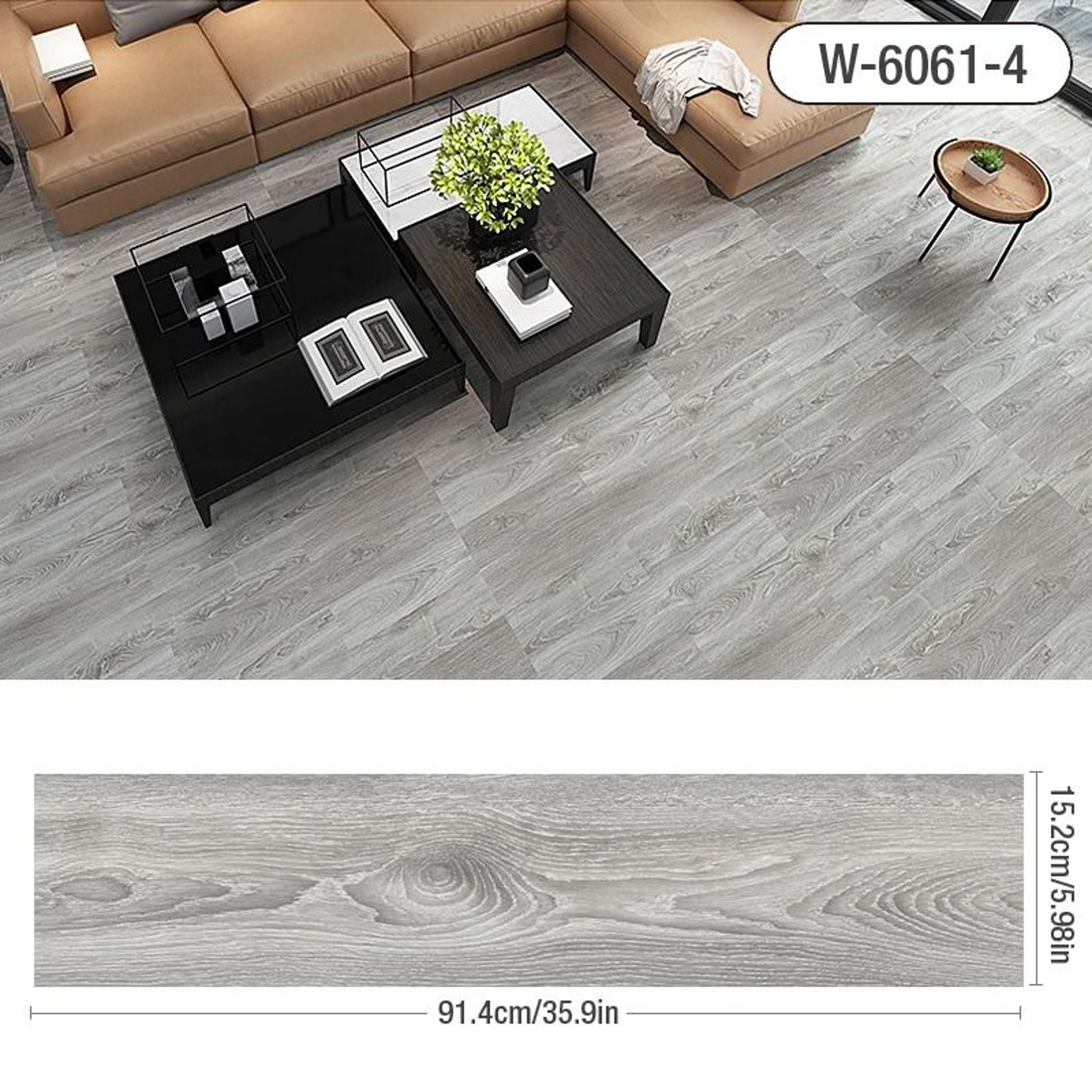 359 X 598 Inch 3D Self Adhesive Wood Grain Floor Wall Sticker Waterproof Wear Resistant Vinyl Plank 14
