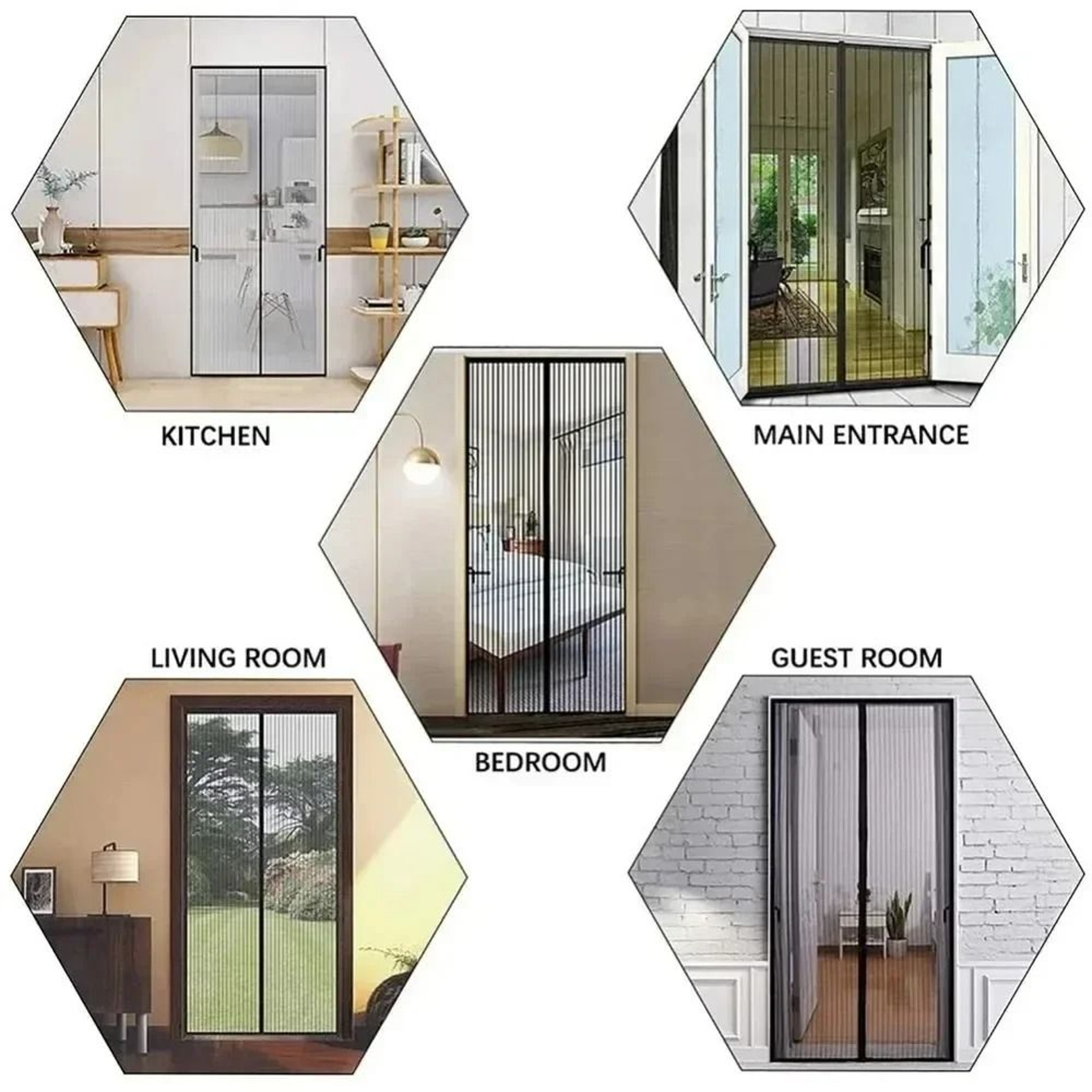 Magnetic Anti Mosquito Door Screen Net Automatic Closing Insect Barrier No Punching Mesh Curtain 1