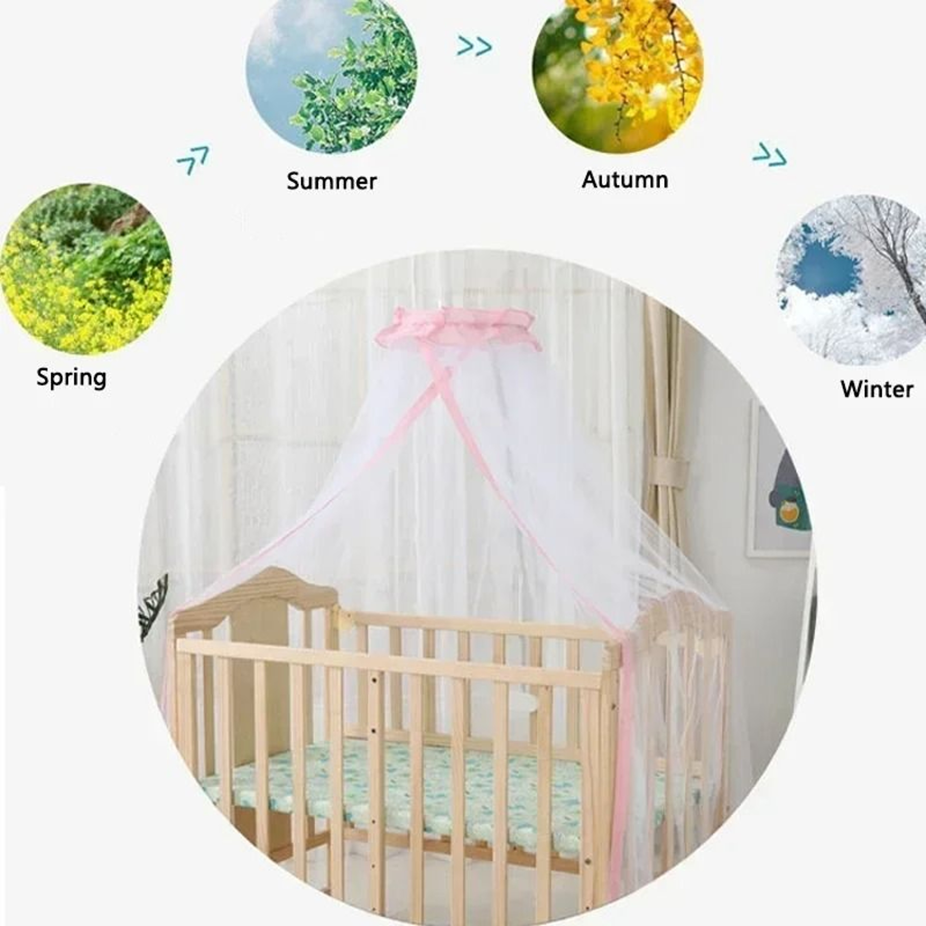 Adjustable Mosquito Net Stand Holder For Baby Crib Cot Hanging Net Support Bracket 5