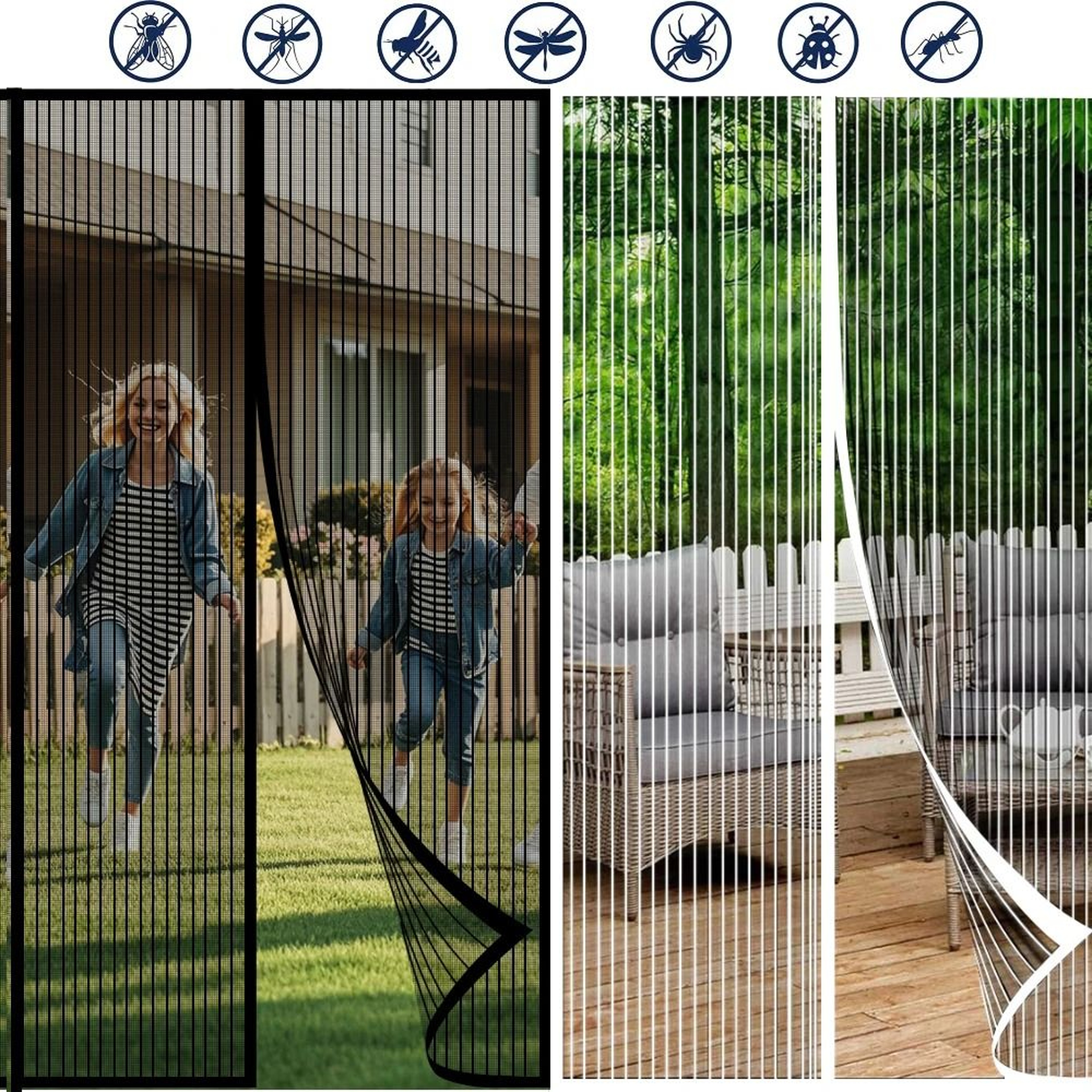 Hands Free Magnetic Partition Curtain Door Screen Mosquito Net Pet Friendly Mesh Barrier 0