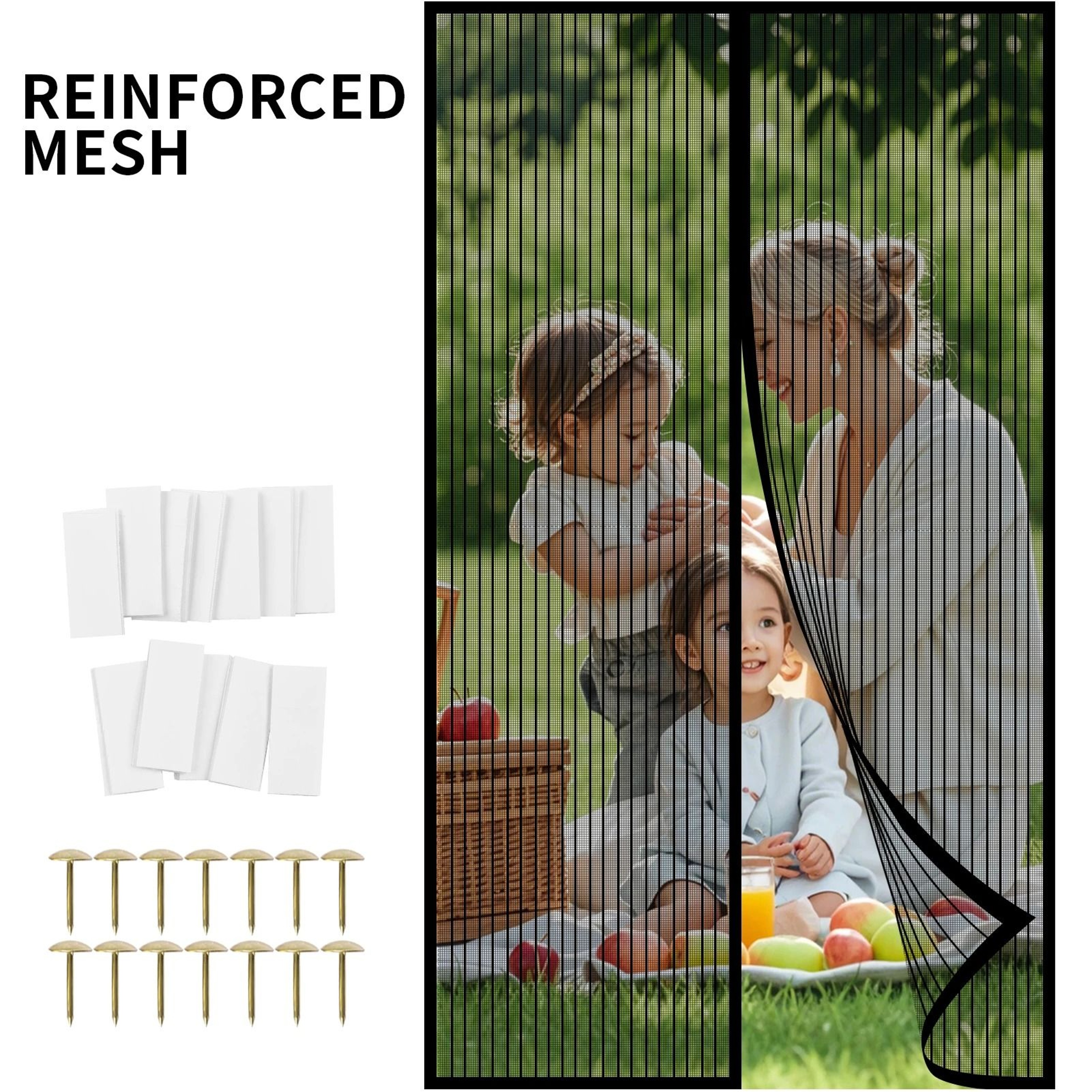 Hands Free Magnetic Partition Curtain Door Screen Mosquito Net Pet Friendly Mesh Barrier 6