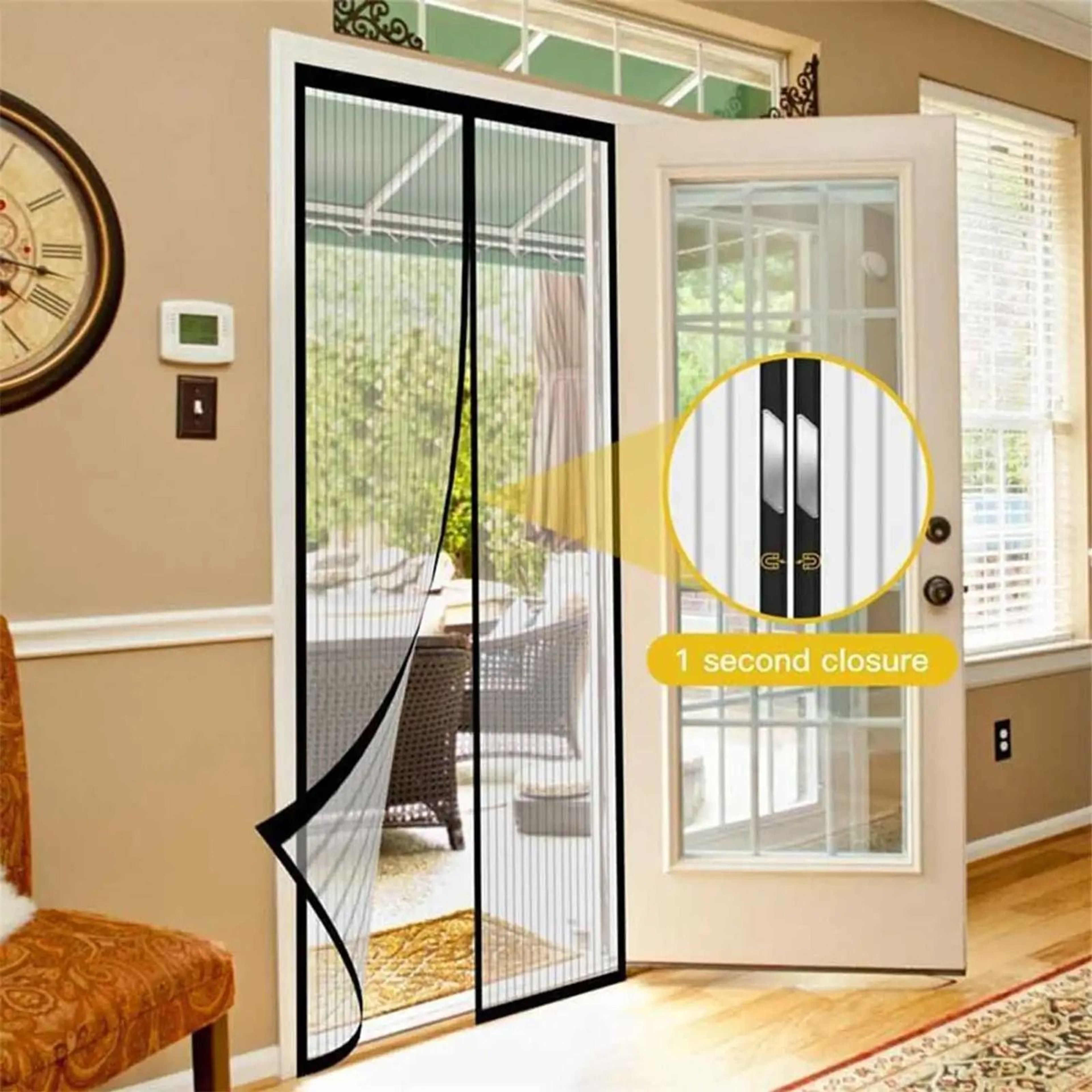 Hands Free Magnetic Partition Curtain Door Screen Mosquito Net Pet Friendly Mesh Barrier 5