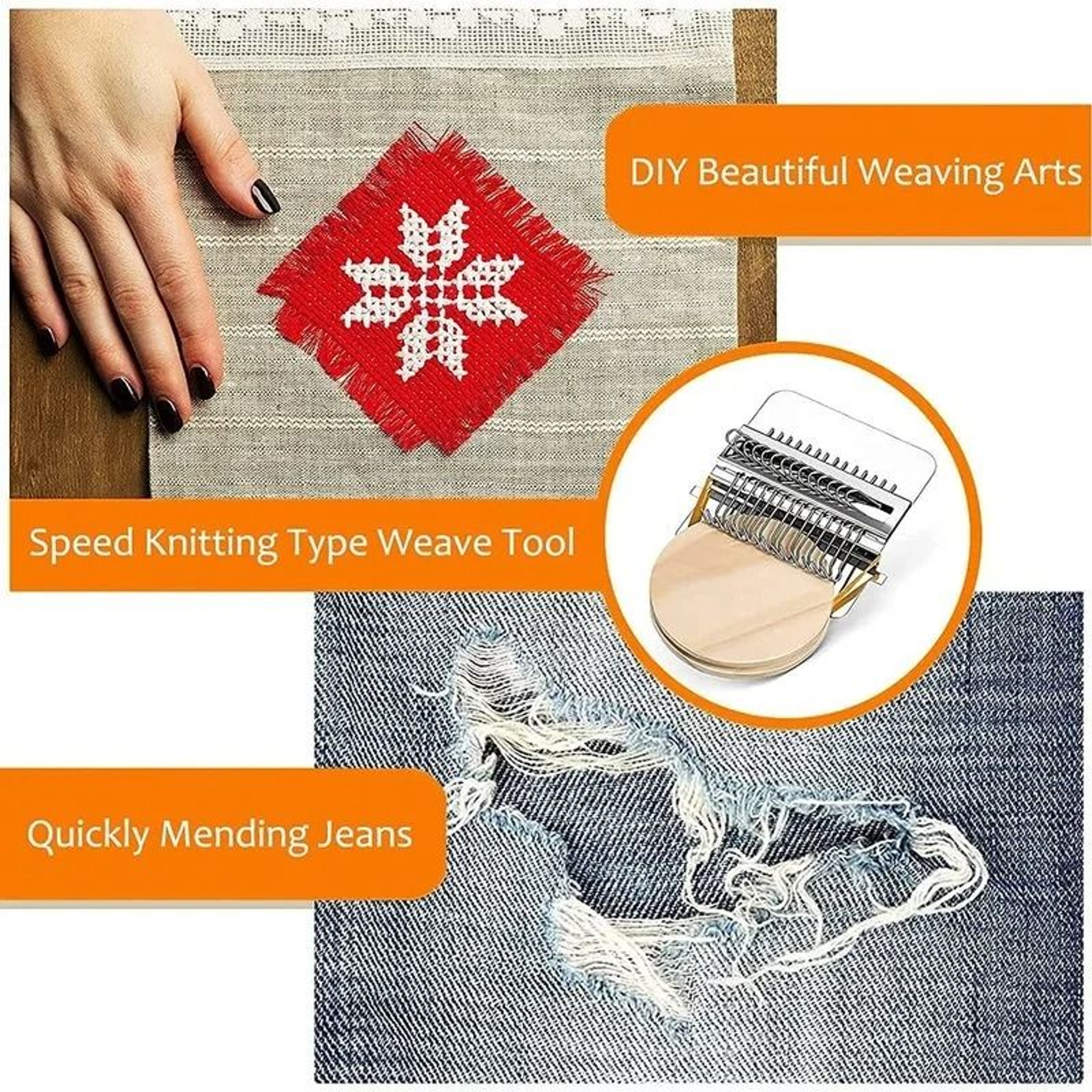 Mini Loom Machine Speedweave Darning Loom Small Weaving Mending Repair Tool Kit 3