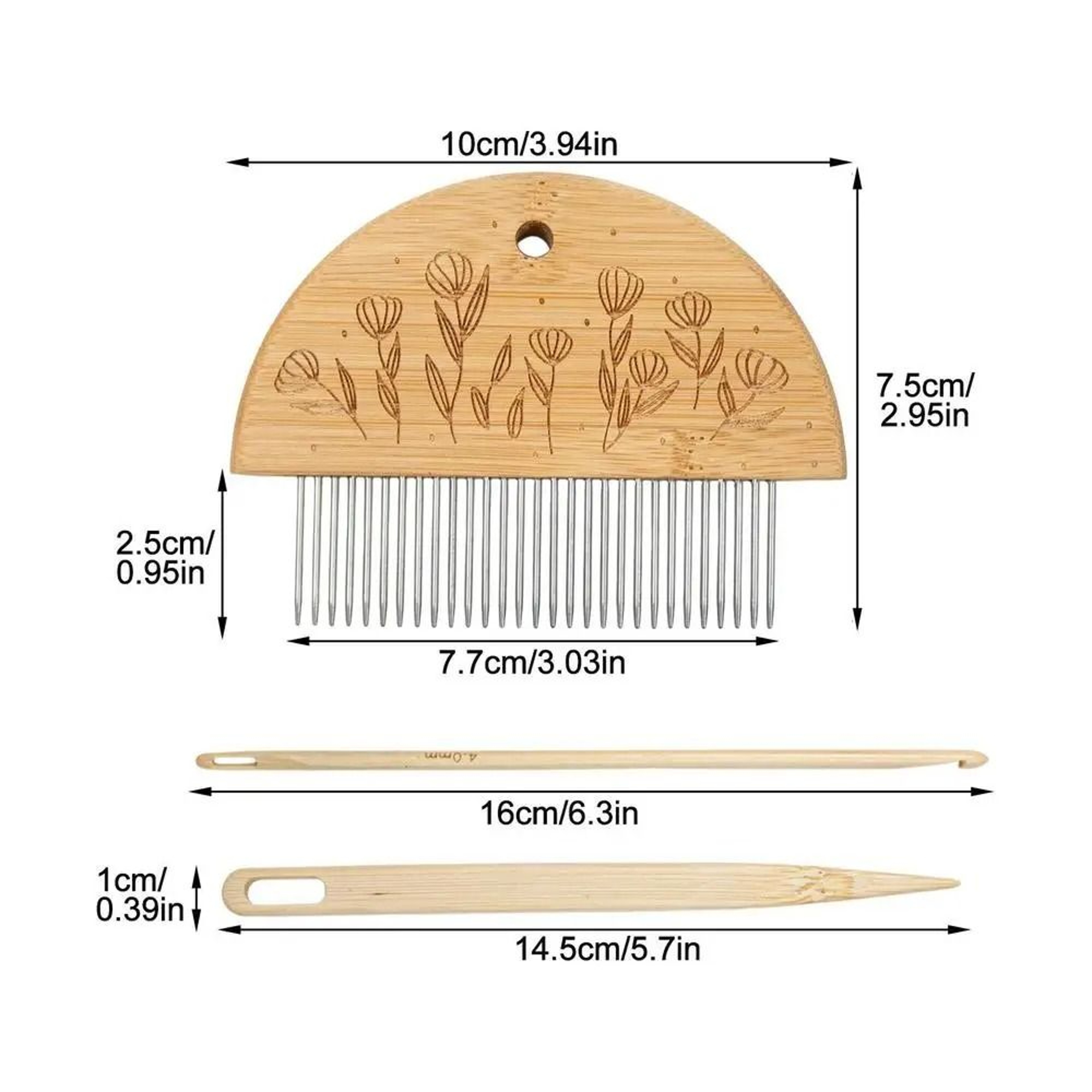 Large Wooden Frame Tapestry Weaving Loom Kit With Crochet Hook And Braiding Comb 8
