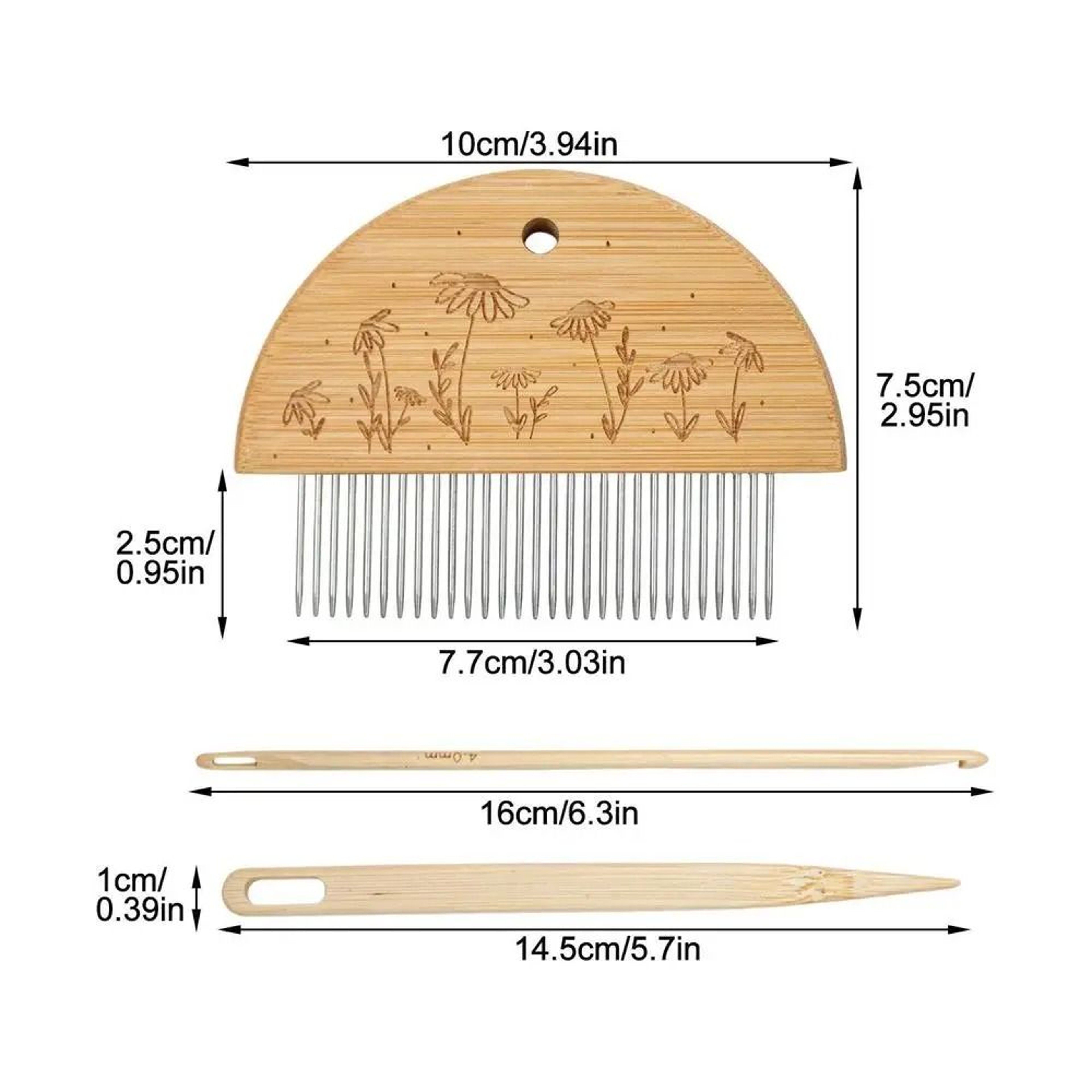 Large Wooden Frame Tapestry Weaving Loom Kit With Crochet Hook And Braiding Comb 7