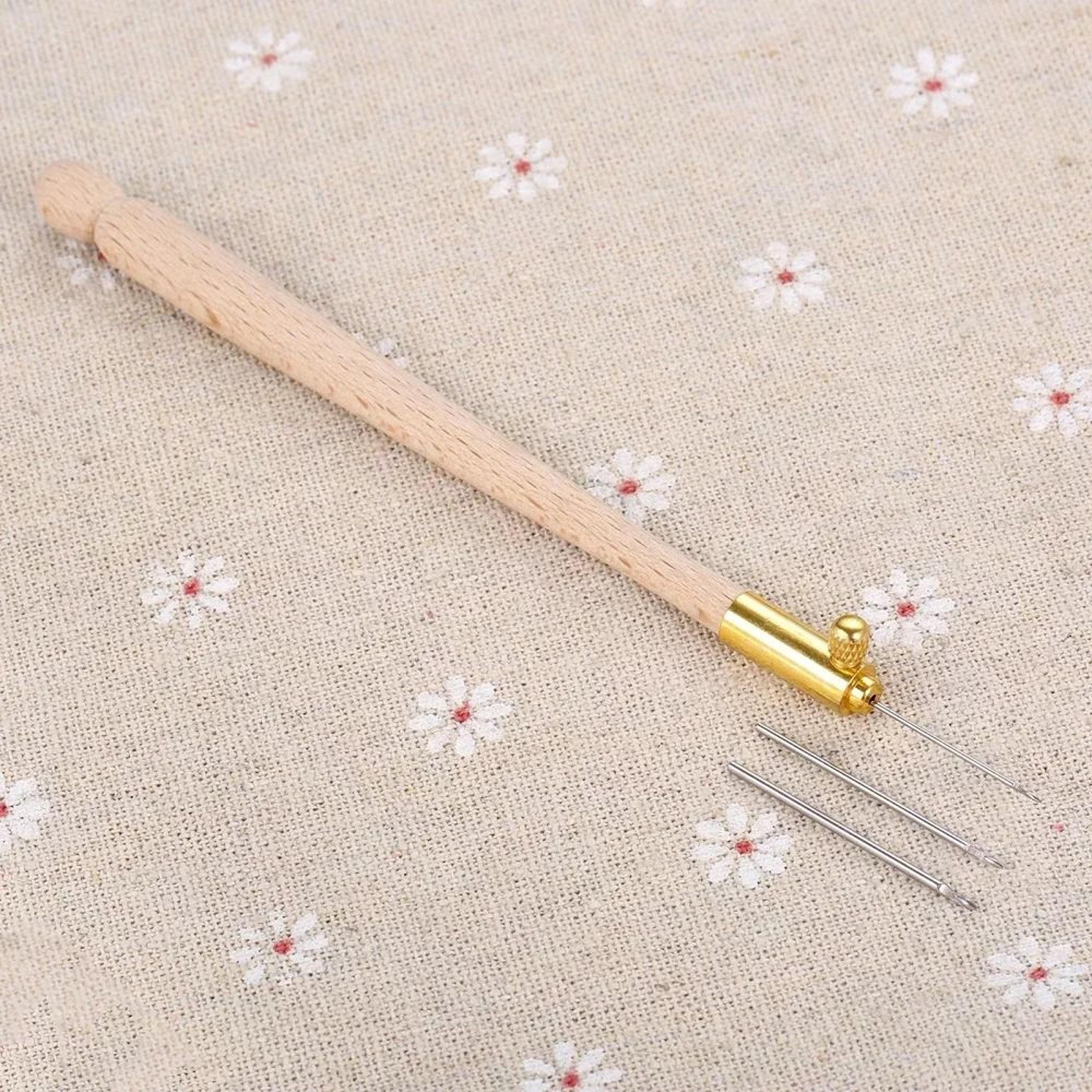Tambour Crochet Hook Set With Handle And 3 Needles For Luneville Bead Embroidery 1
