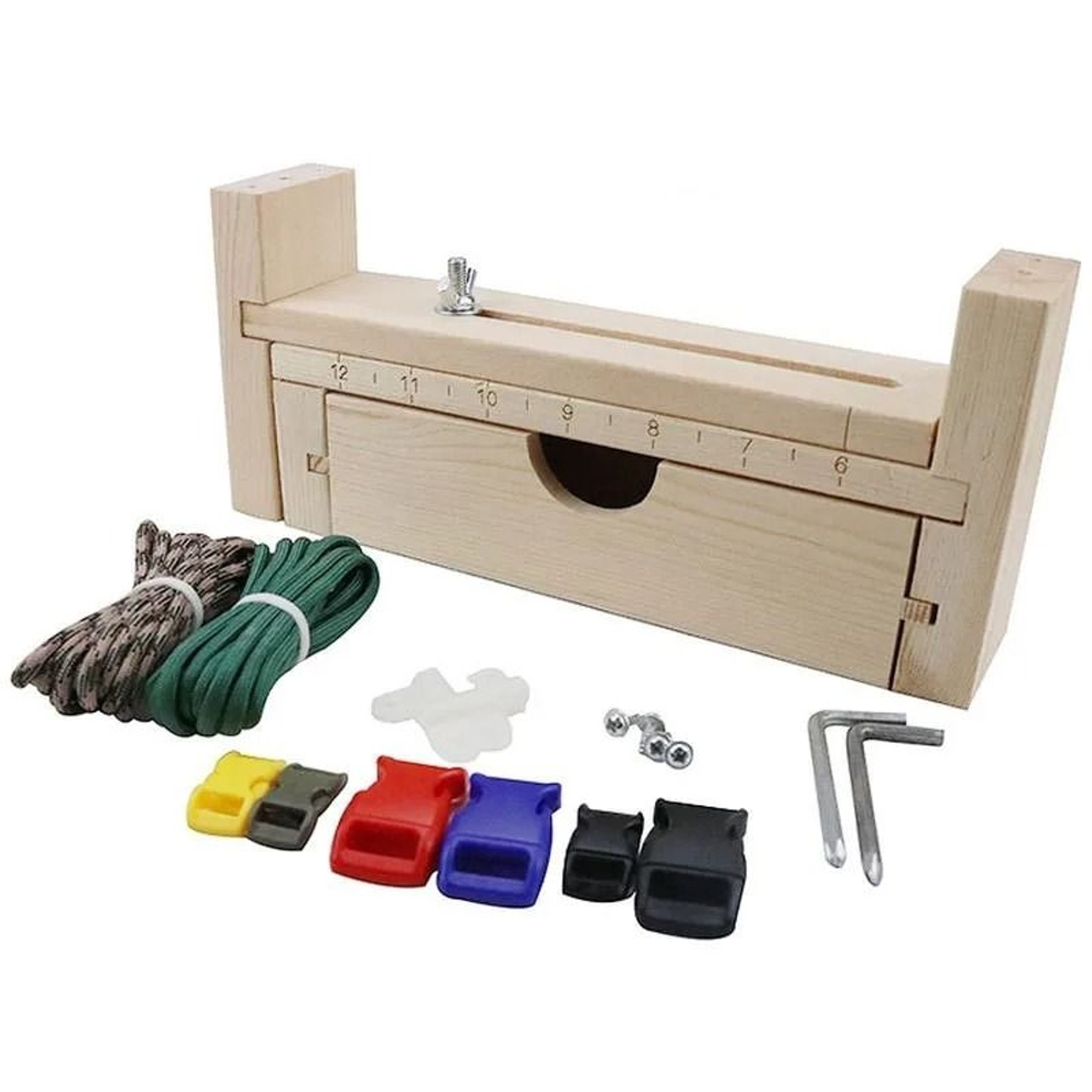Adjustable Wooden Paracord Bracelet Jig Set And Rope Weaving Workbench Platform 9