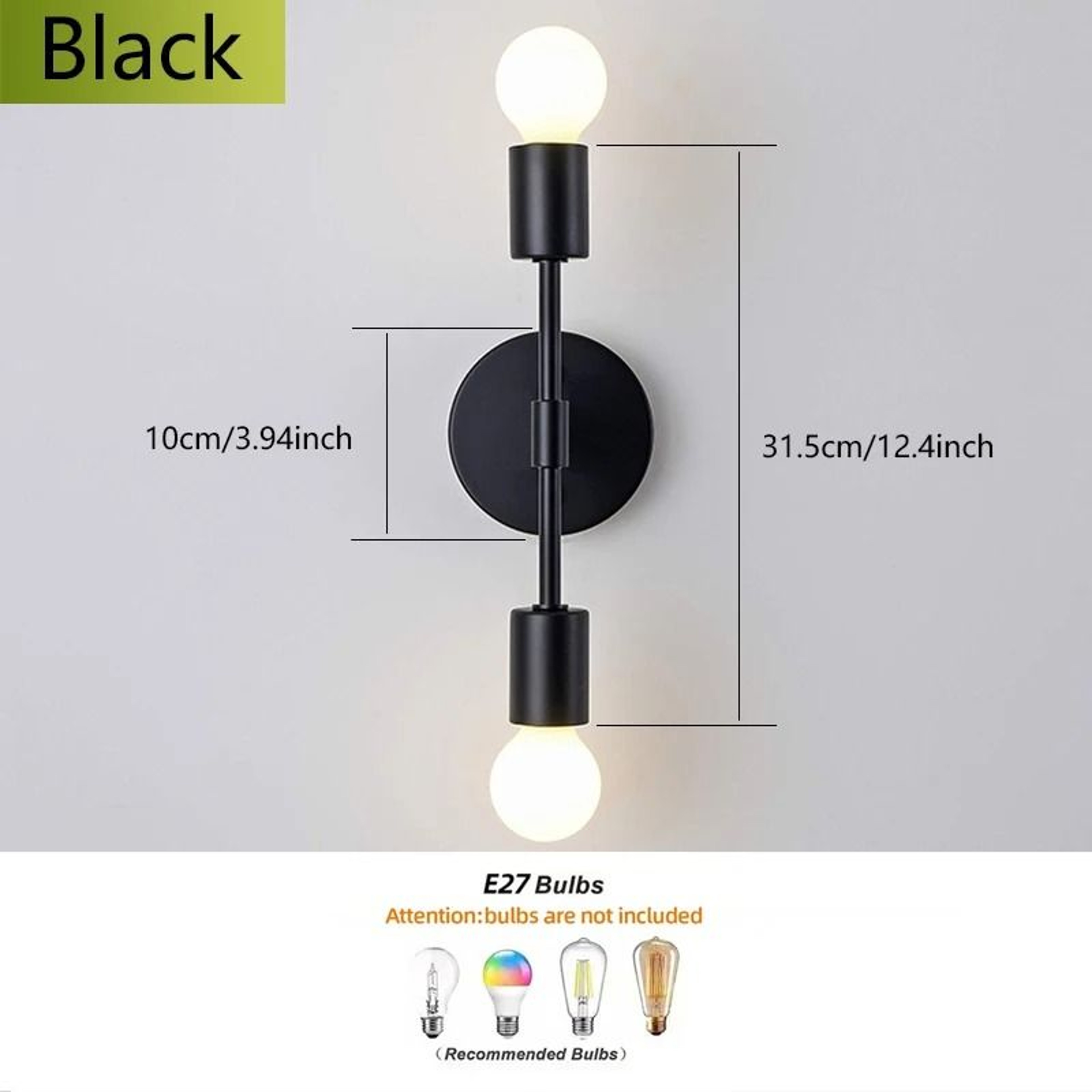 Modern Minimalist 2Light E27 Wall Sconce Lighting Fixture For Living Room Bedroom And Bathroom 4