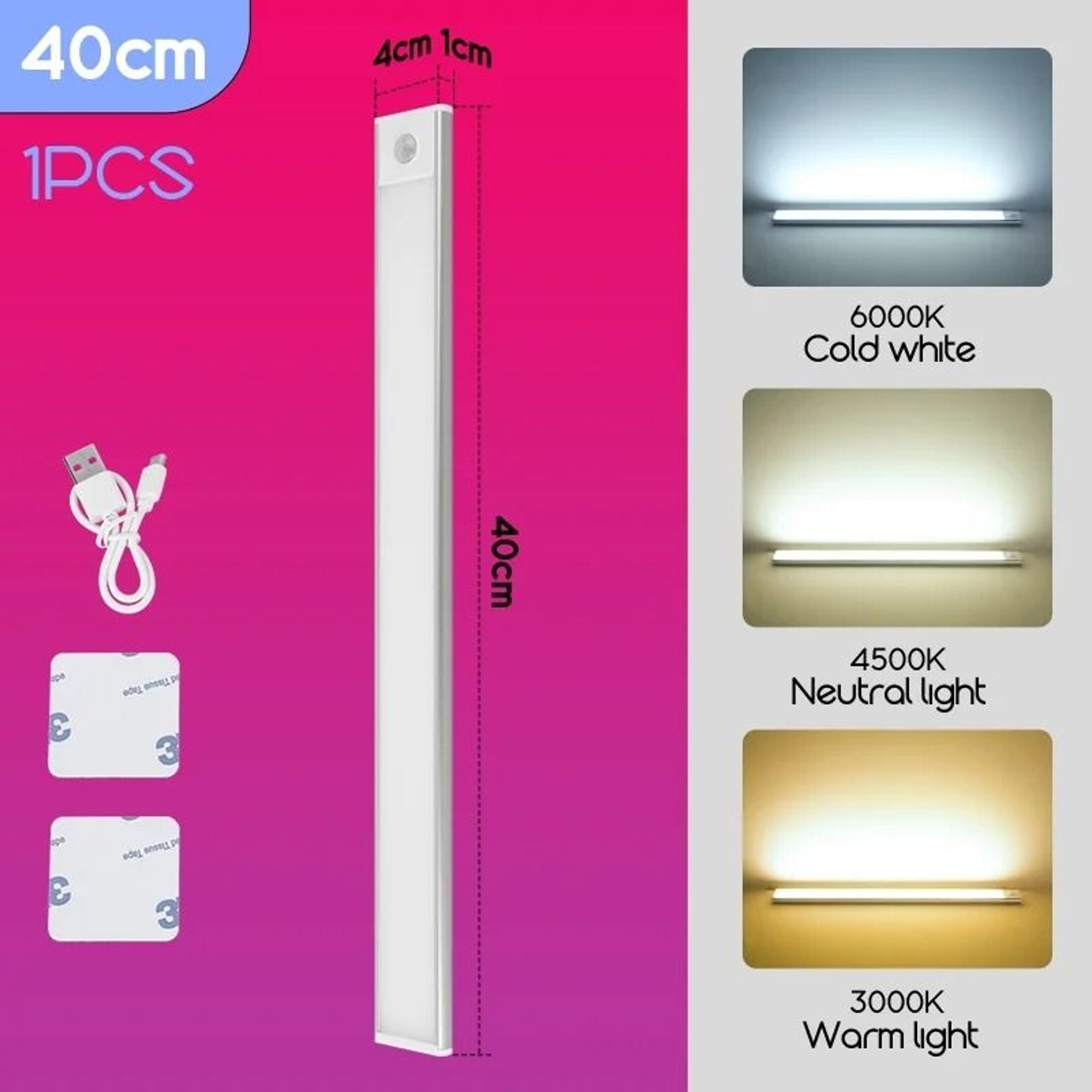 Wireless Rechargeable LED Motion Sensor Cabinet Light And Dimmable Wall Lamp For Wardrobes And Kitc 8