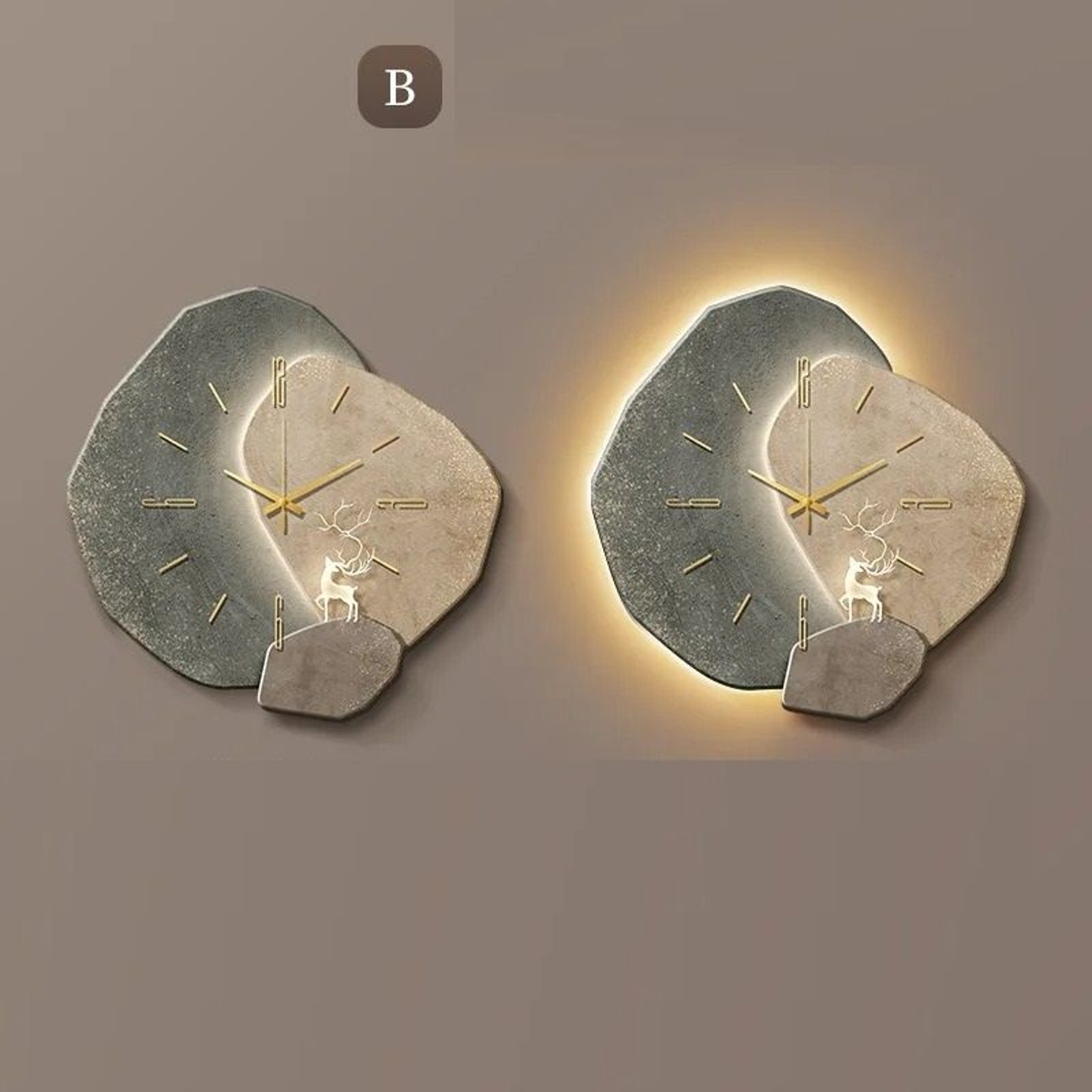 Modern Minimalist Lucky Stone Wall Clock With Silent Movement For Living Room And Dining Room 7