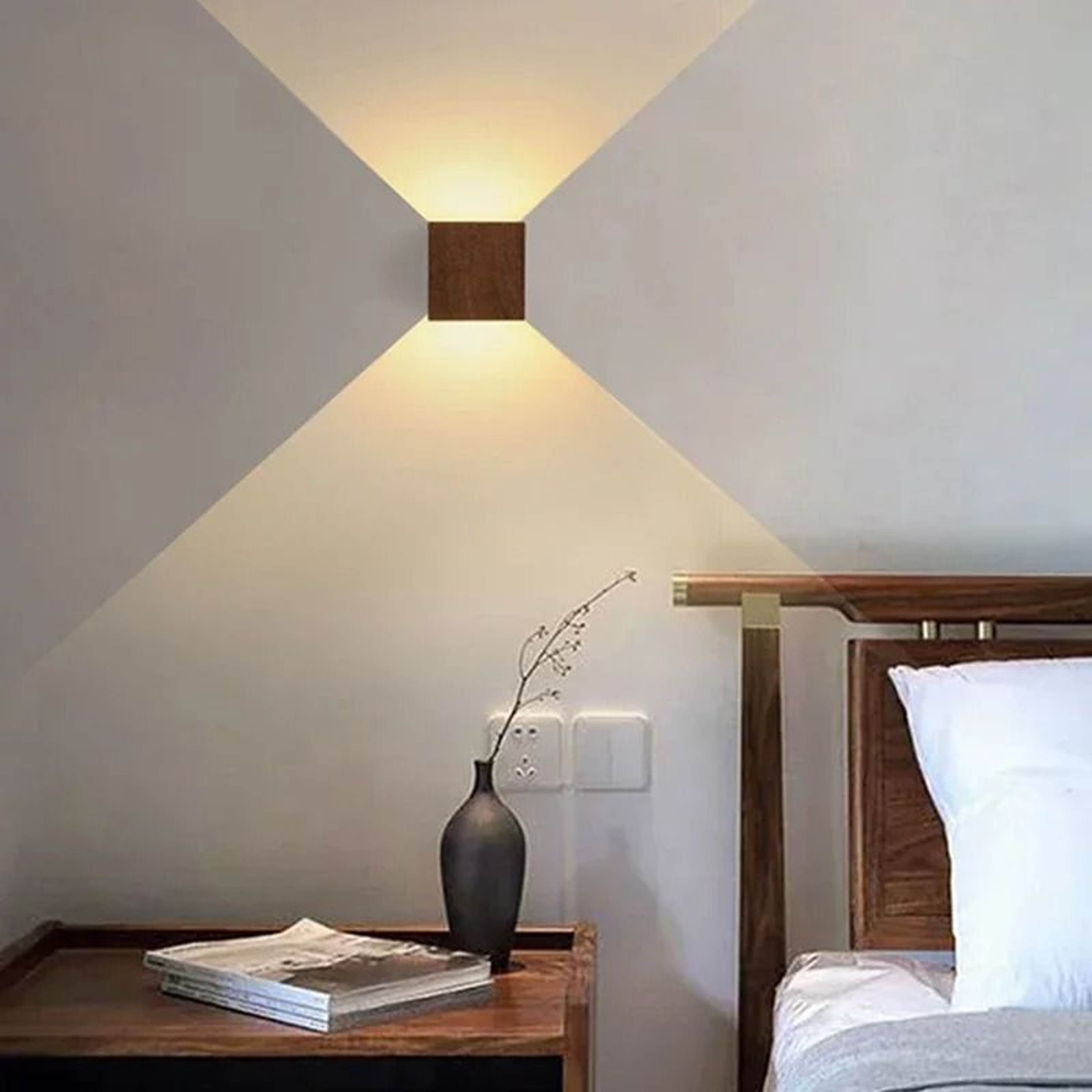 Creative Wood LED Up And Down Wall Lamp For Artistic Entrances Stairs And Balconies 1