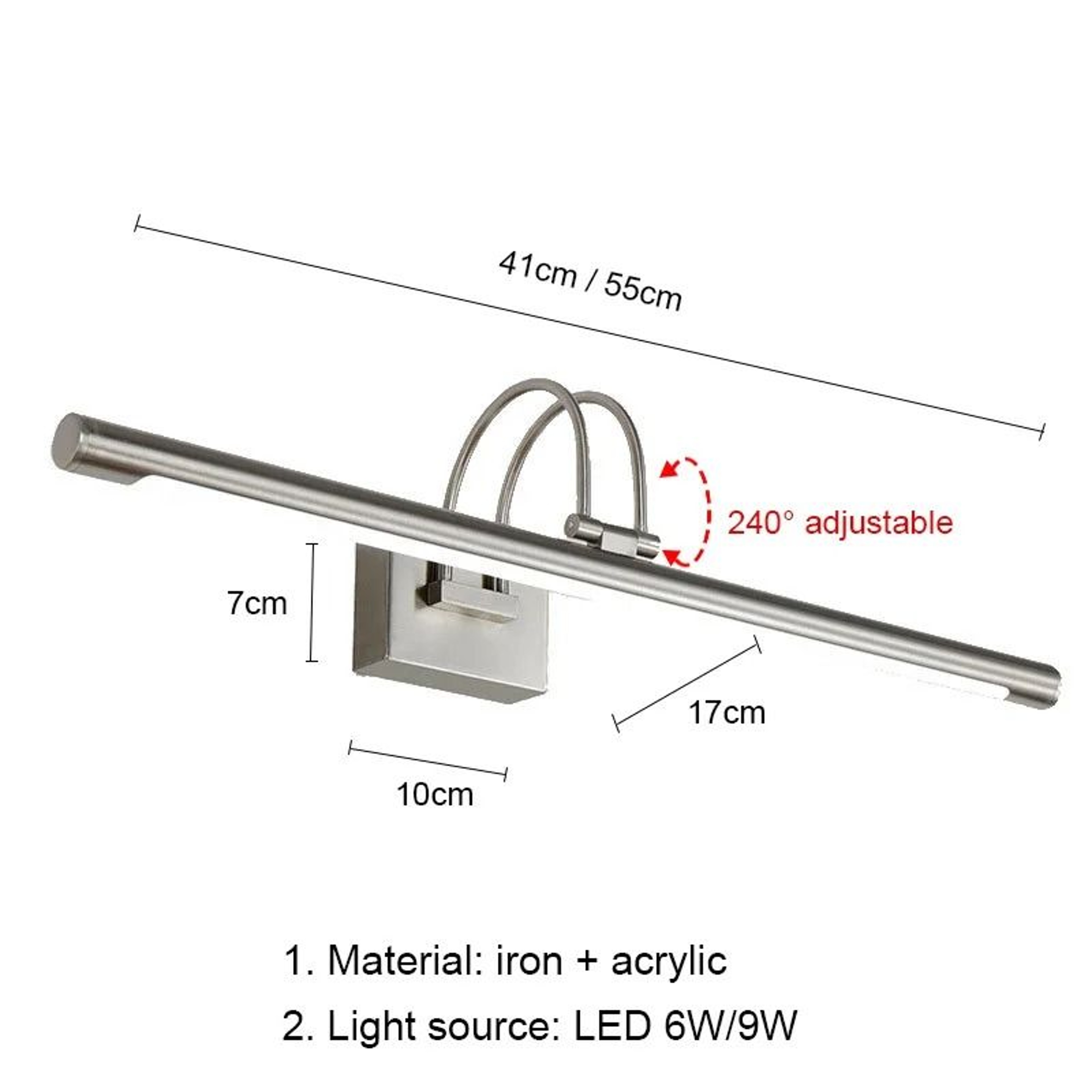 Modern LED Bathroom Mirror Wall Light Sconce For Toilet Dressing Table And Bedroom 5