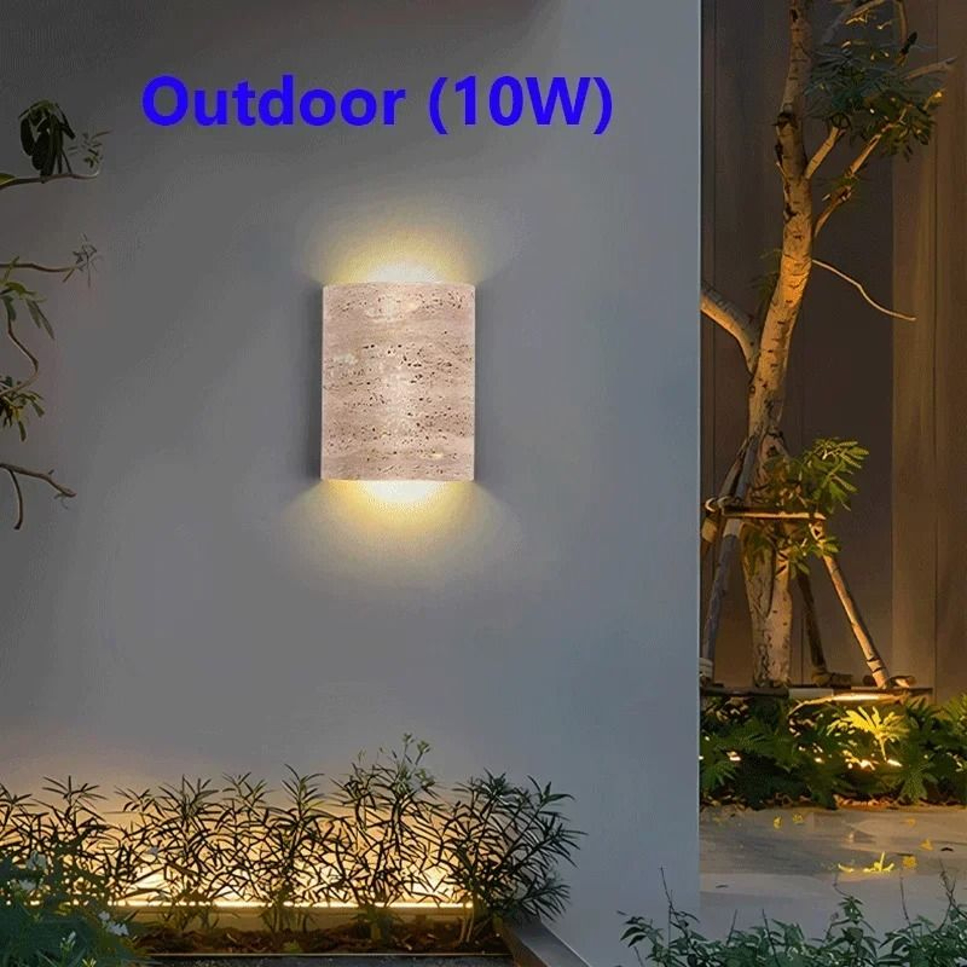 Outdoor And Indoor Wabi Sabi Yellow Travertine Natural Stone Wall Sconce For Bedroom Courtyard And  5