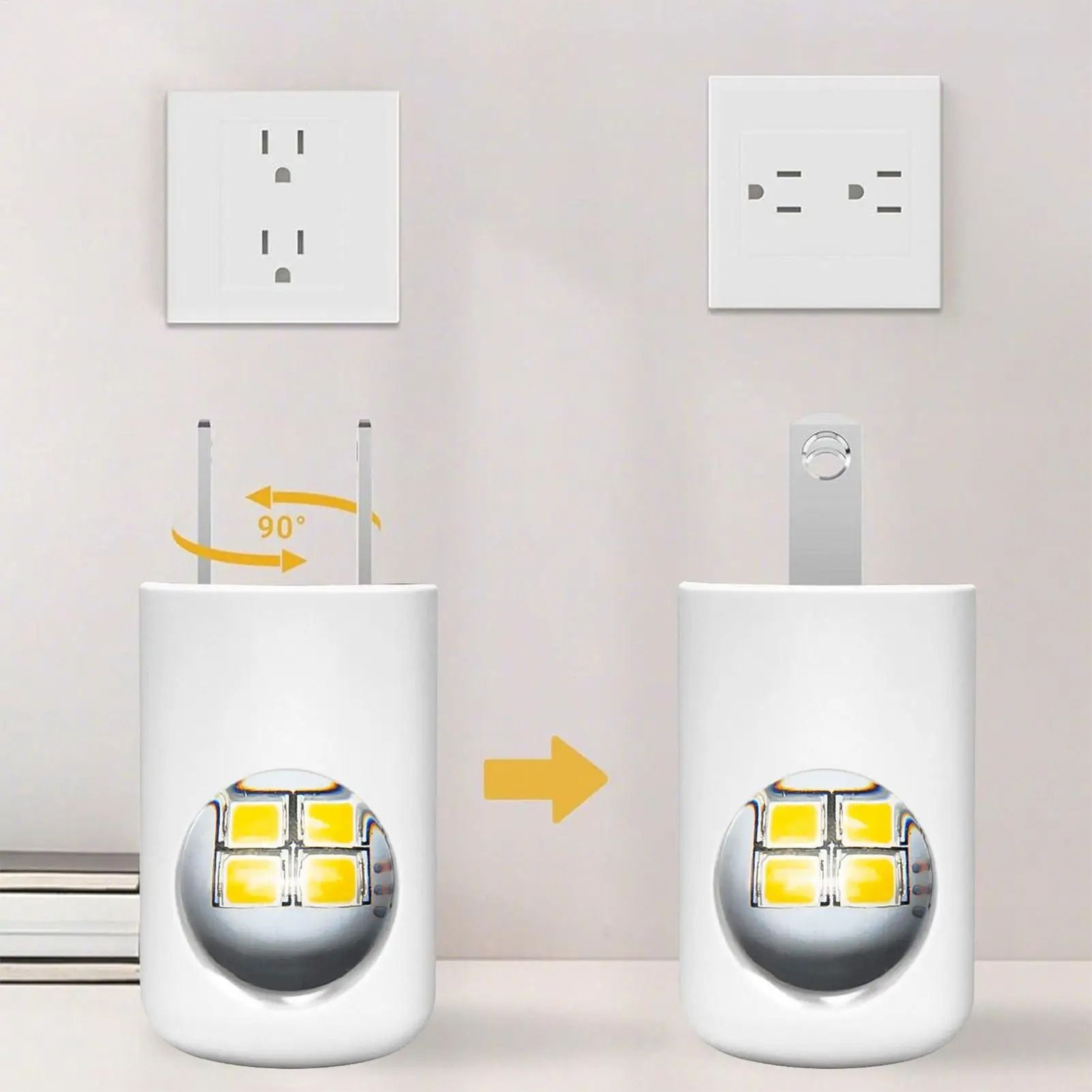 Compact LED Plug In Night Light With Dusk To Dawn Sensor 5