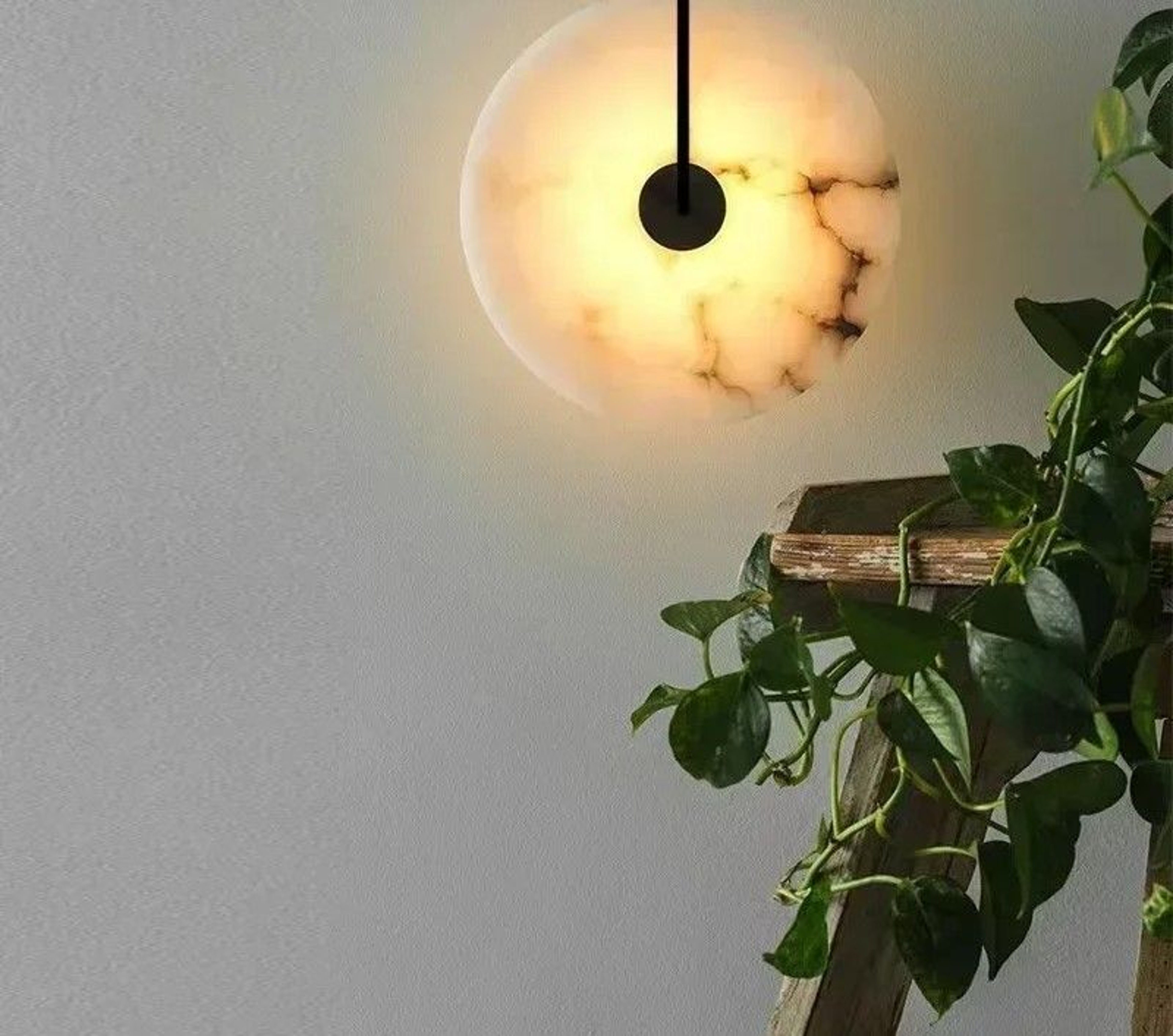 Modern Nordic Marble Moon LED Wall Sconce Lamp For Bedroom Bedside And Hotel Decor 3