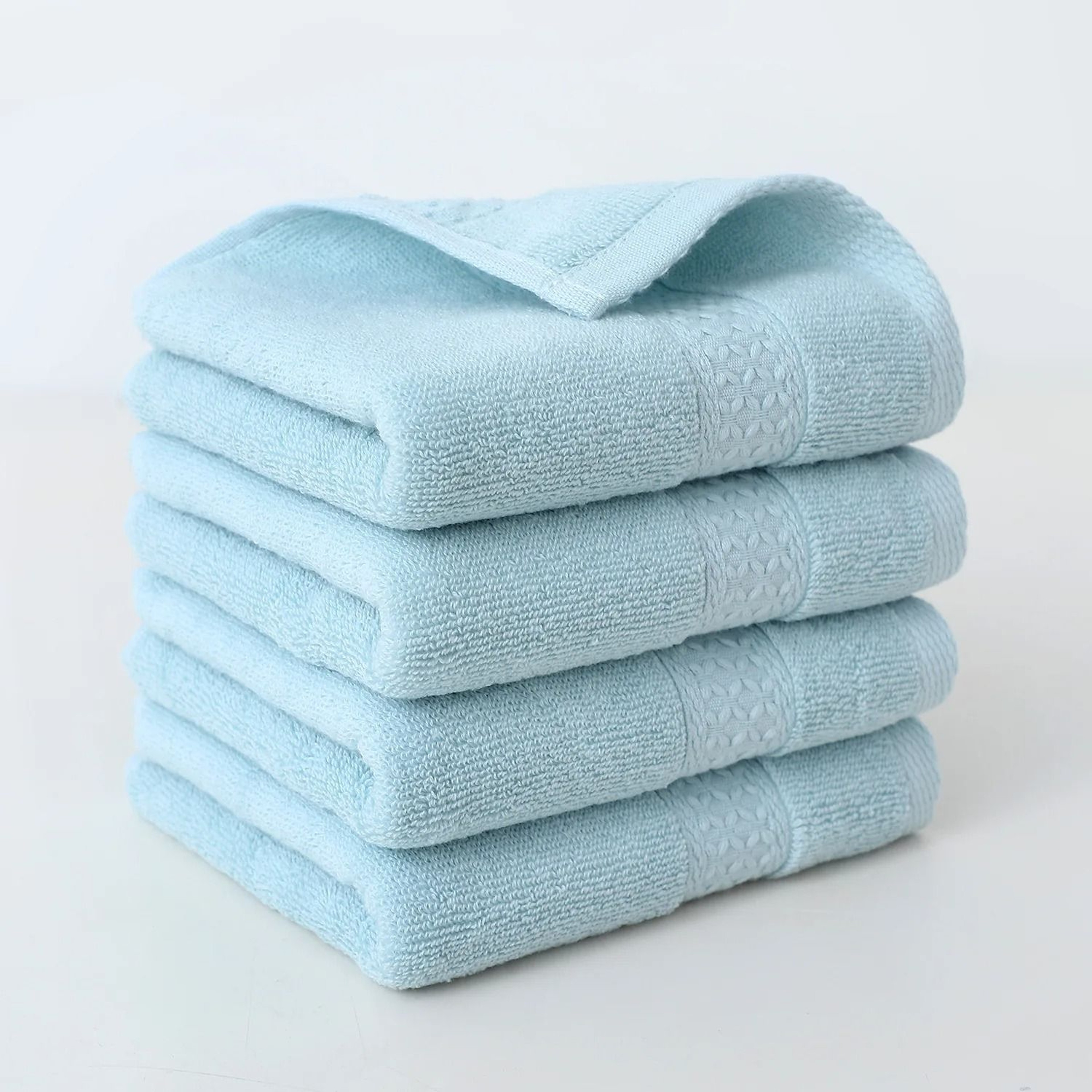4Pack Plain Cotton Square Face Towels Soft Absorbent Washcloth Set 10