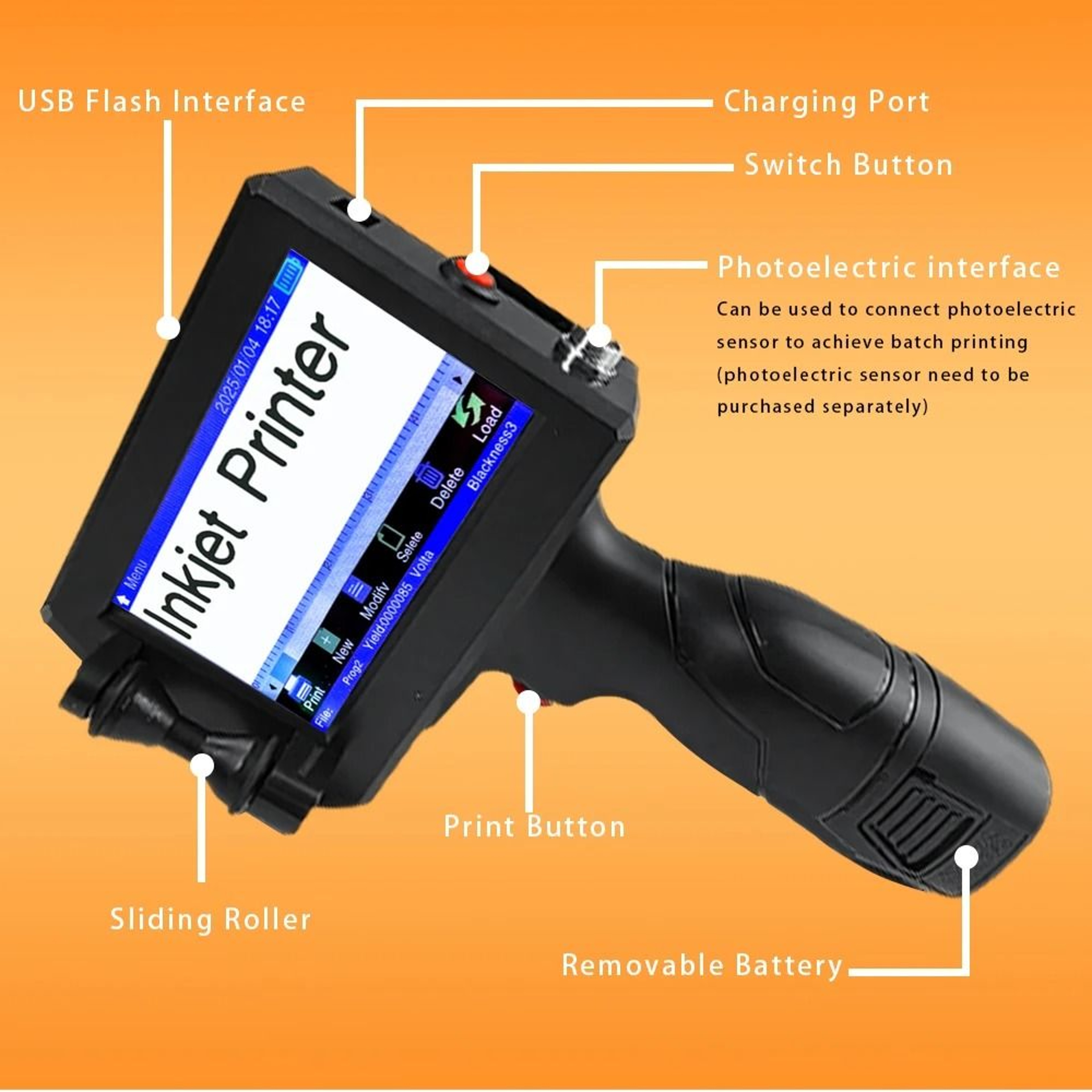 Handheld Inkjet Printer Batch Number Barcode QR Code Thermal Inkjet Coding Machine 3