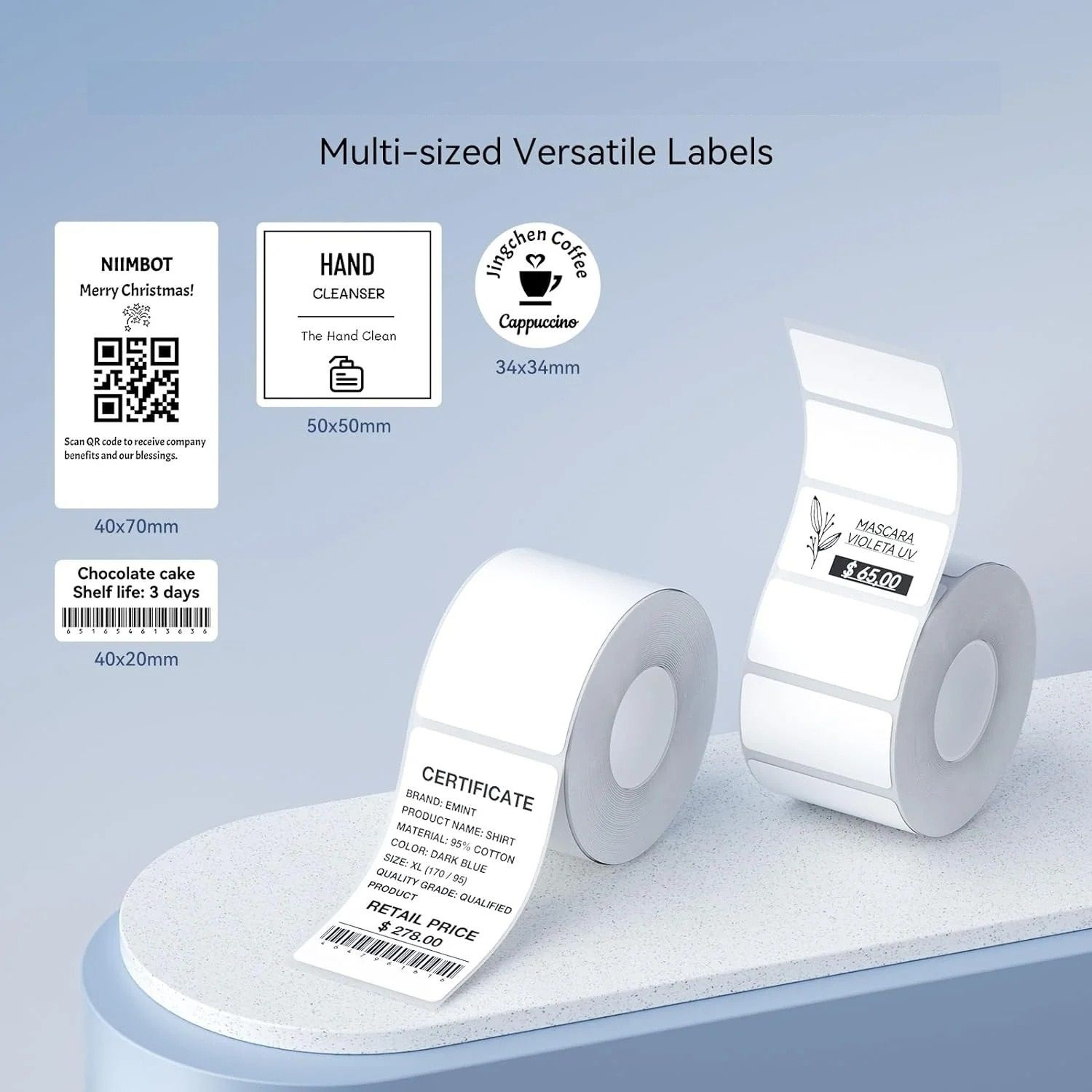 Universal White Color Transparent Self Adhesive Thermal Label Paper Rolls 2