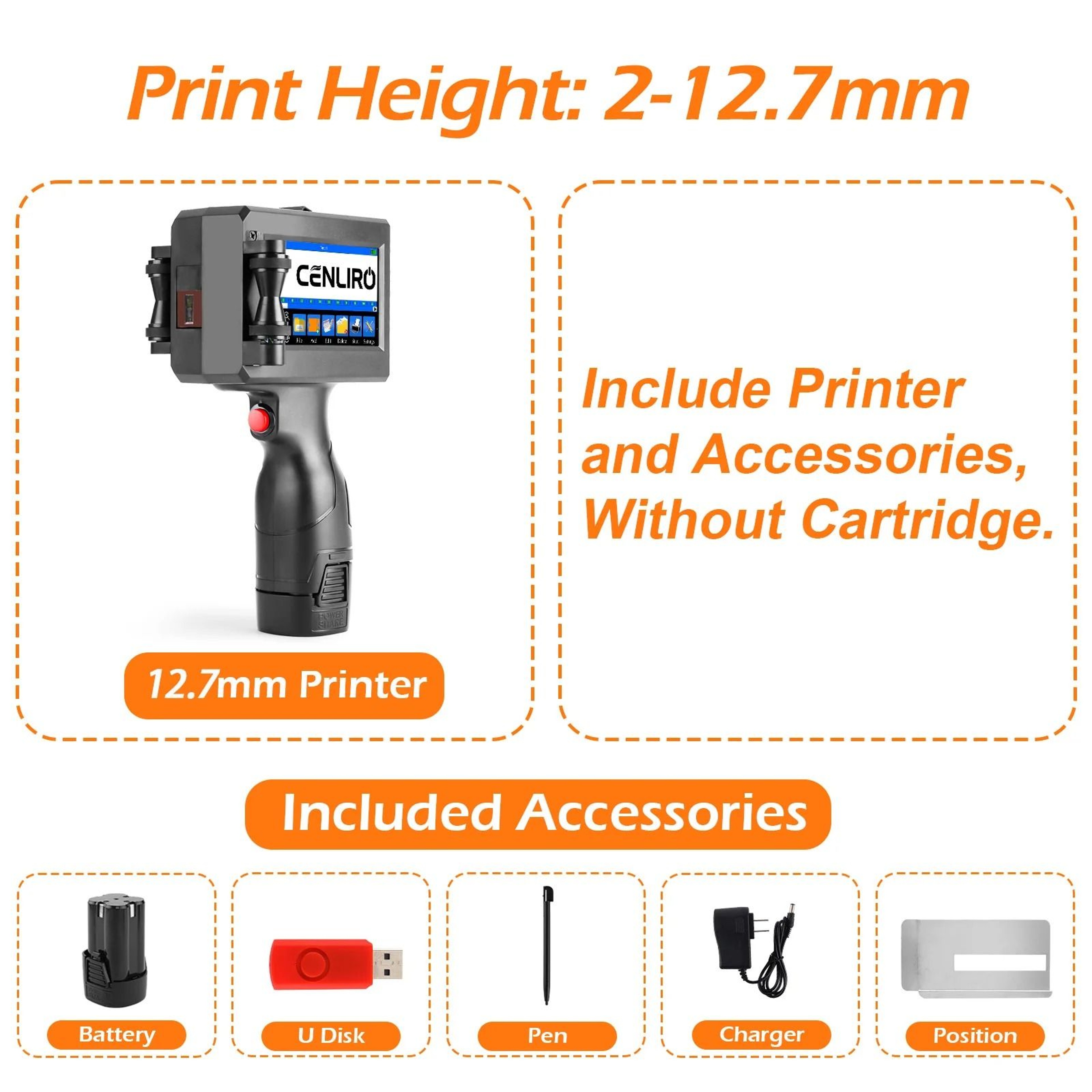 Handheld Inkjet Printer Portable Coding Machine 1 In And 05 In TIJ Batch Coder 5