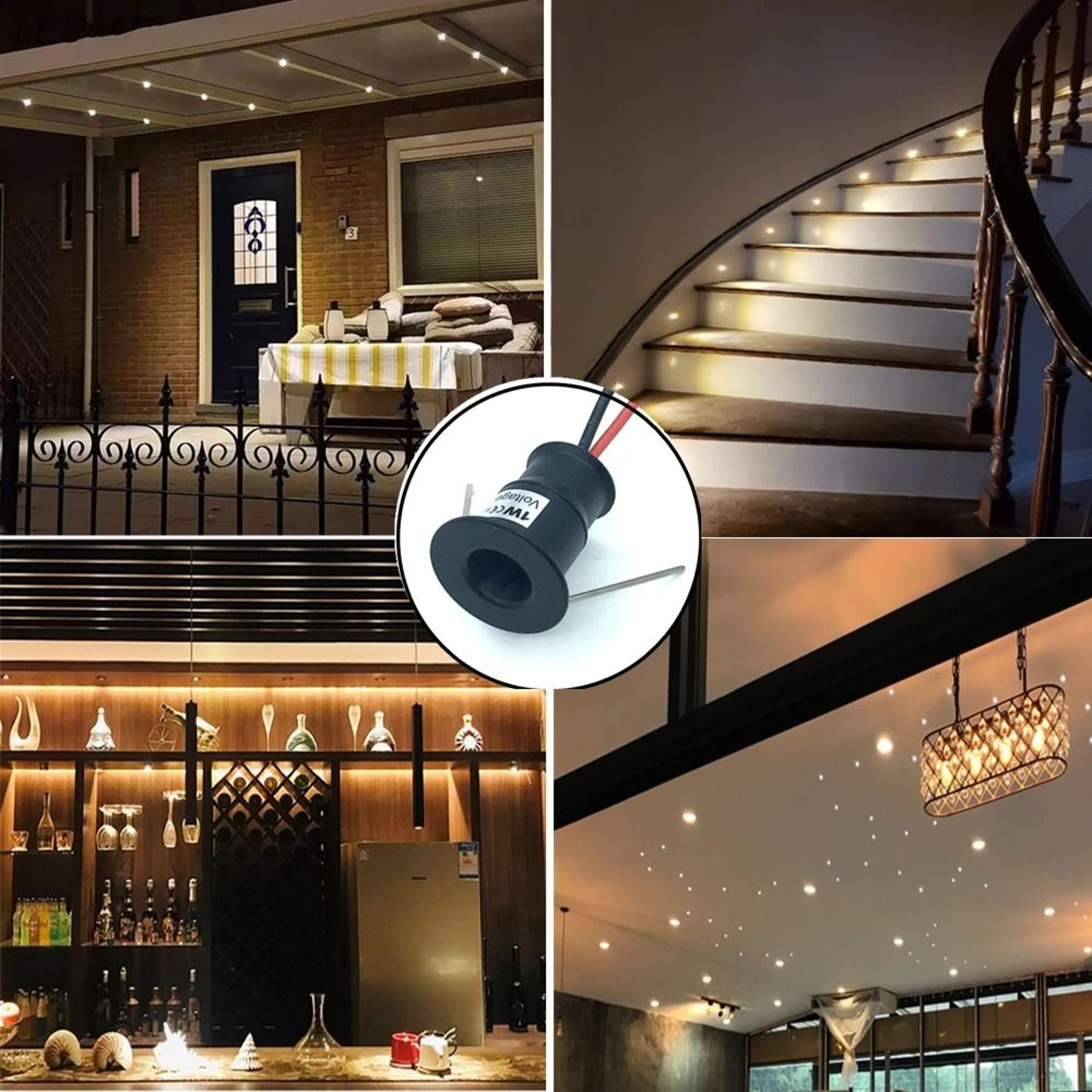 Desktop Mini LED Spotlight 1W Recessed Downlight 12V Dimmable Indoor Accent Lighting 5