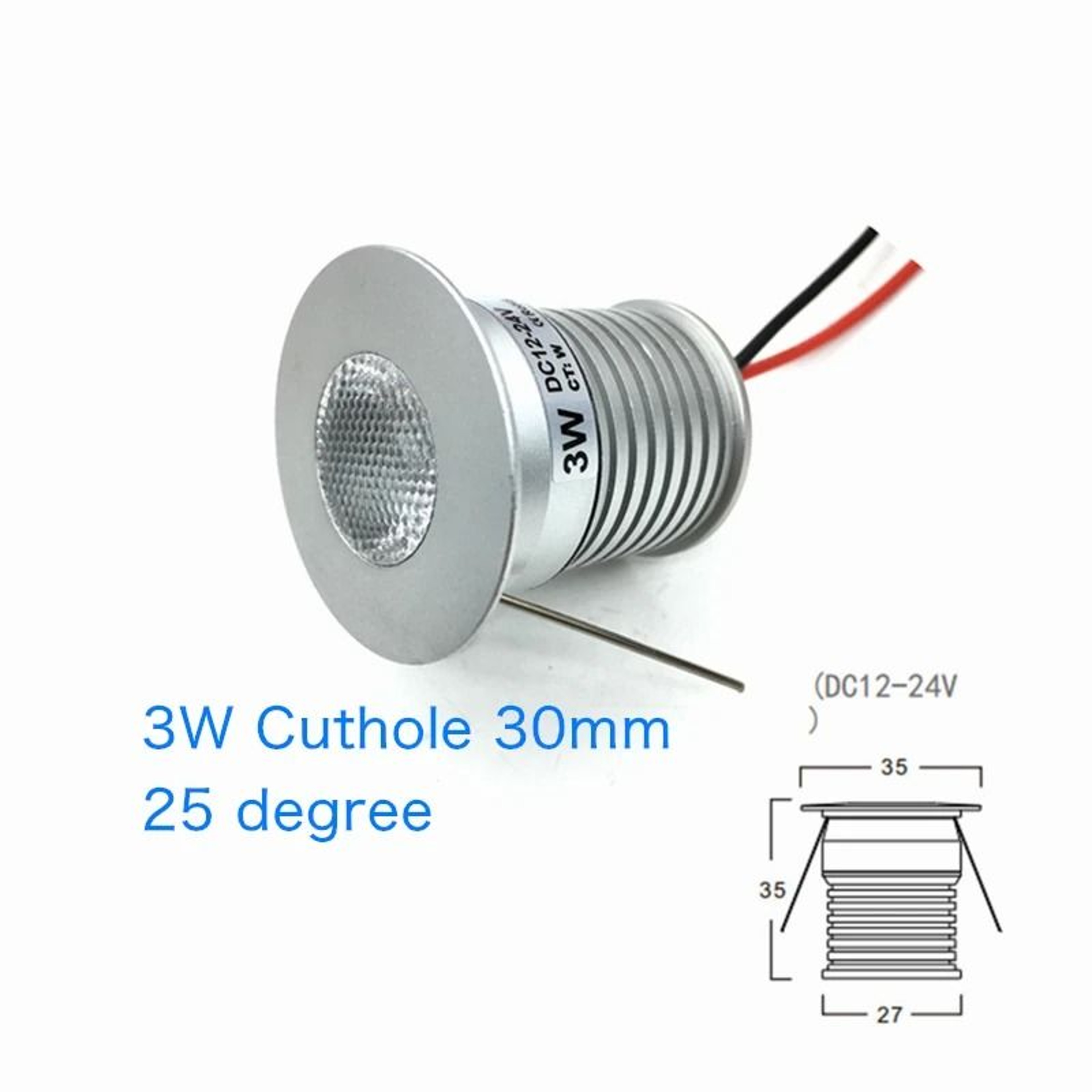 Desktop Mini LED Downlight 1W 3W Recessed 12V Dimmable Cabinet Ceiling Spotlight 5